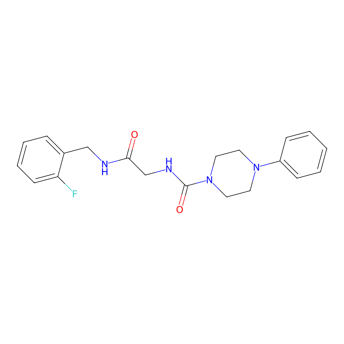 N-{2-[(2-fluorobenzyl)amino]-2-oxoethyl}-4-phenylpiperazine-1-carboxamide molecular structure, CAS 1351702-76-5