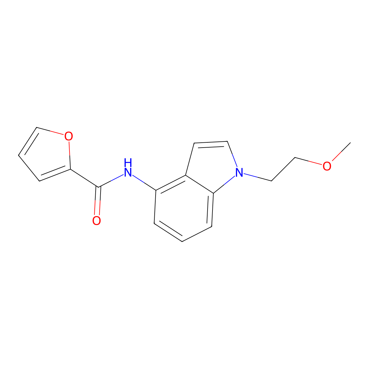 N-[1-(2-methoxyethyl)-1H-indol-4-yl]-2-furamide molecular structure, CAS 1351702-87-8