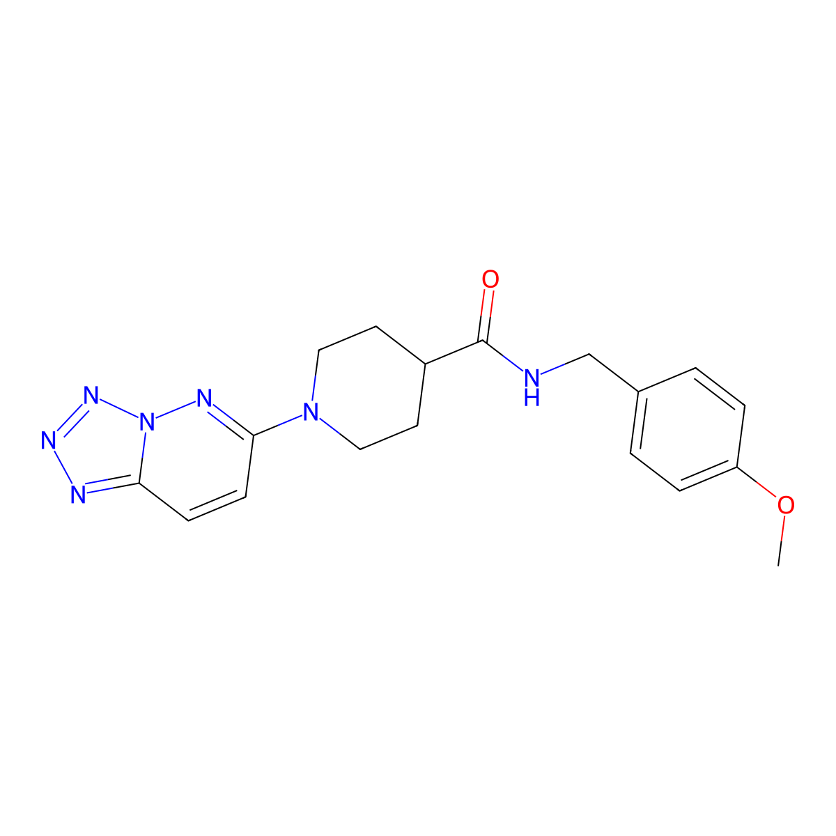 N-(4-methoxybenzyl)-1-(tetrazolo[1,5-b]pyridazin-6-yl)piperidine-4-carboxamide molecular structure, CAS 1351702-90-3
