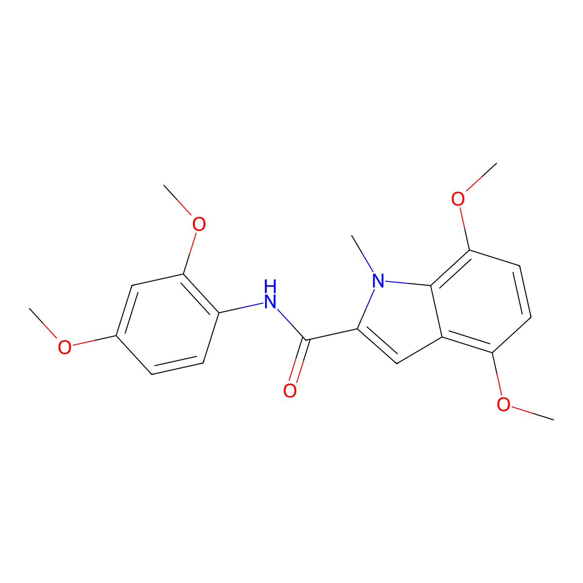 N-(2,4-dimethoxyphenyl)-4,7-dimethoxy-1-methyl-1H-indole-2-carboxamide molecular structure, CAS 1351702-96-9