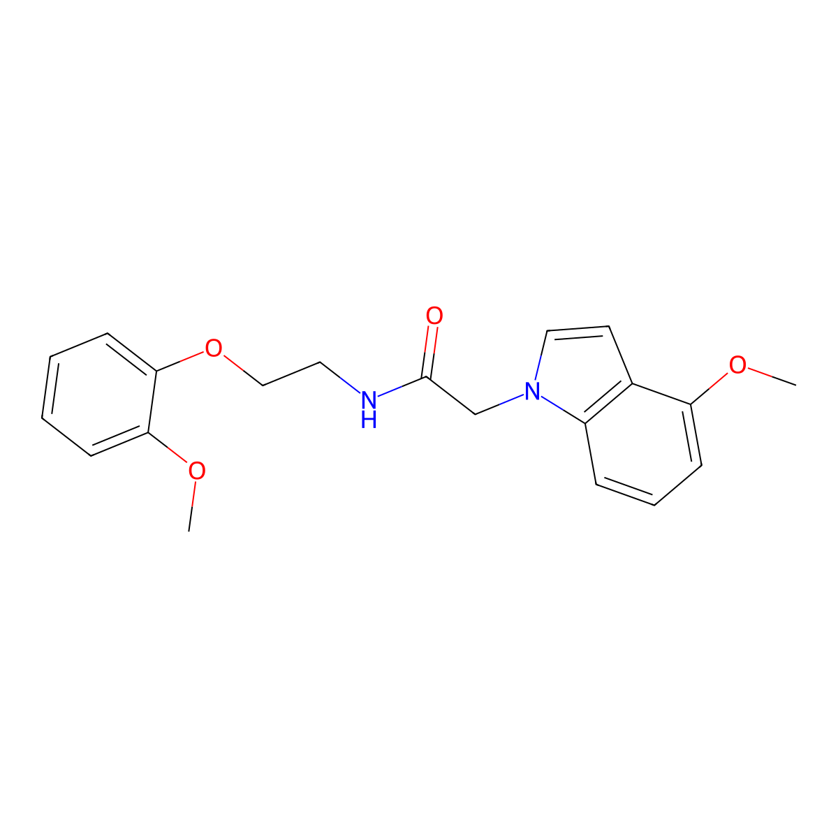 2-(4-methoxy-1H-indol-1-yl)-N-[2-(2-methoxyphenoxy)ethyl]acetamide molecular structure, CAS 1351703-02-0