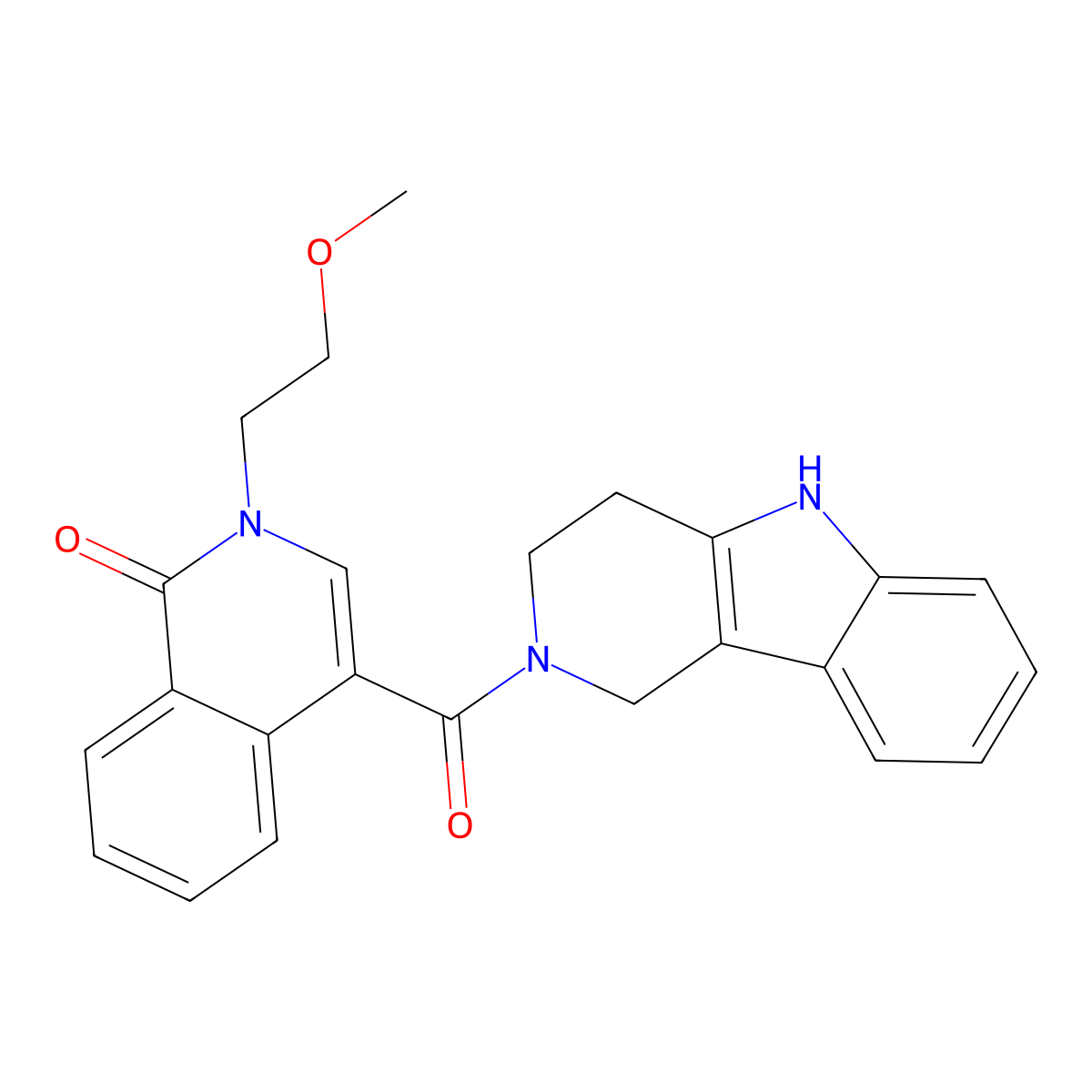 2-(2-methoxyethyl)-4-(1,3,4,5-tetrahydro-2H-pyrido[4,3-b]indol-2-ylcarbonyl)-1(2H)-isoquinolinone molecular structure, CAS 1351703-15-5