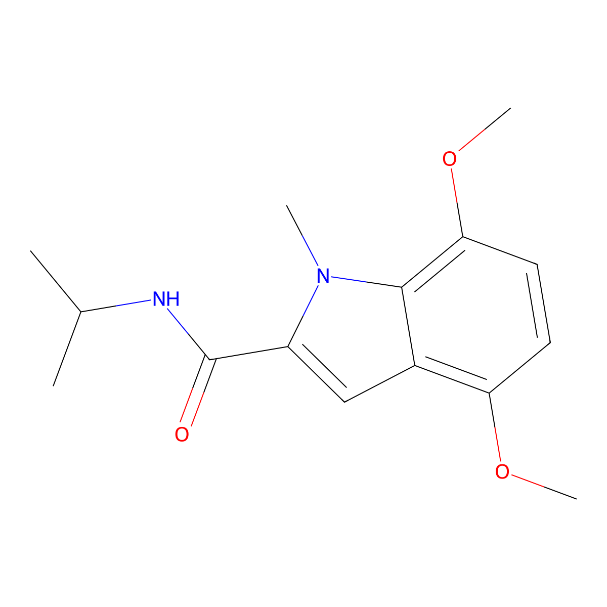 4,7-dimethoxy-1-methyl-N-(propan-2-yl)-1H-indole-2-carboxamide molecular structure, CAS 1351703-19-9