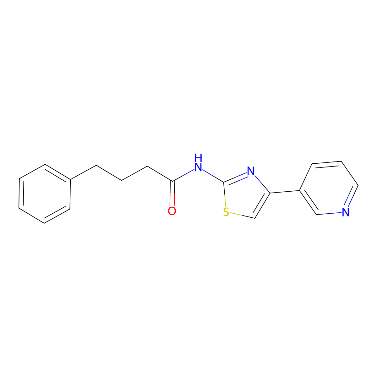 4-phenyl-N-(4-(pyridin-3-yl)thiazol-2-yl)butanamide molecular structure, CAS 1351703-26-8