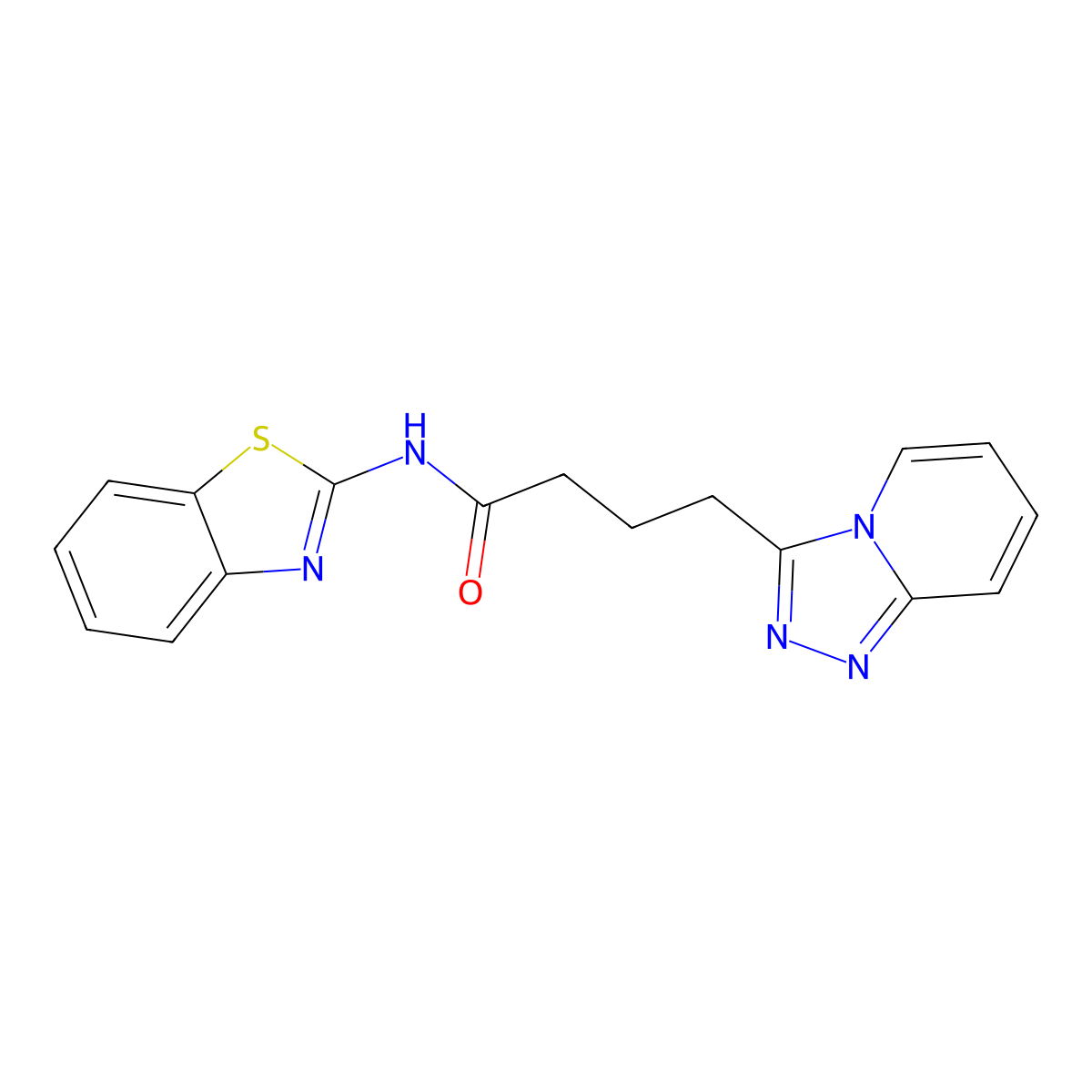 4-([1,2,4]triazolo[4,3-a]pyridin-3-yl)-N-(benzo[d]thiazol-2-yl)butanamide molecular structure, CAS 1351703-29-1