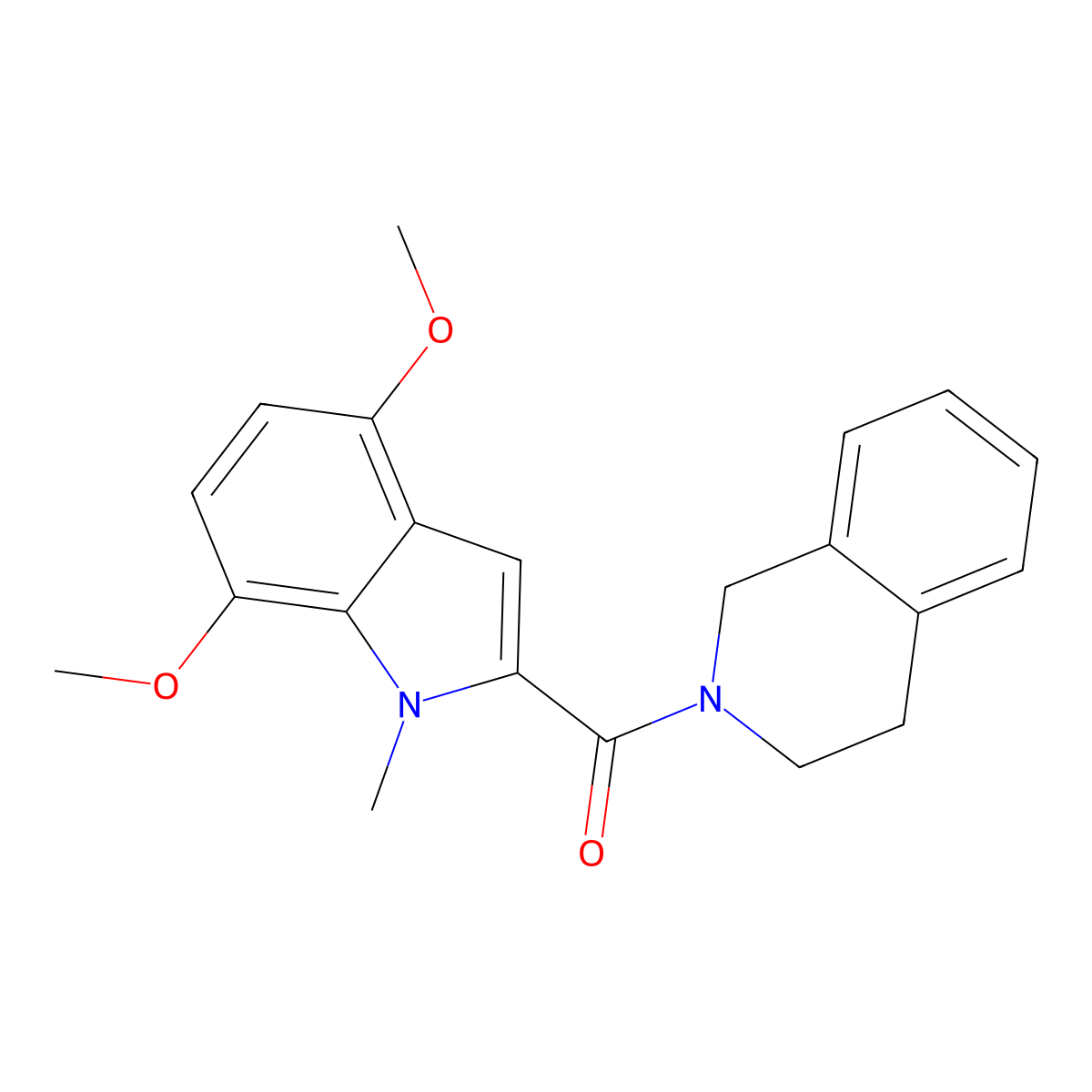 3,4-dihydroisoquinolin-2(1H)-yl(4,7-dimethoxy-1-methyl-1H-indol-2-yl)methanone molecular structure, CAS 1351703-31-5