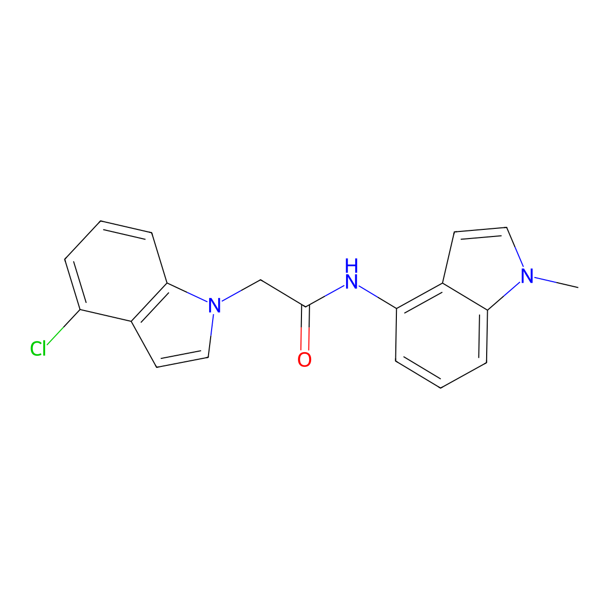 2-(4-chloro-1H-indol-1-yl)-N-(1-methyl-1H-indol-4-yl)acetamide molecular structure, CAS 1351703-36-0