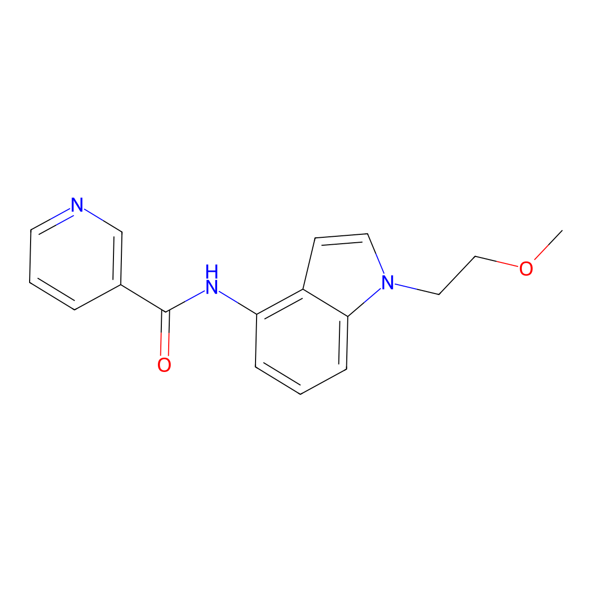 N-[1-(2-methoxyethyl)-1H-indol-4-yl]nicotinamide molecular structure, CAS 1351703-38-2