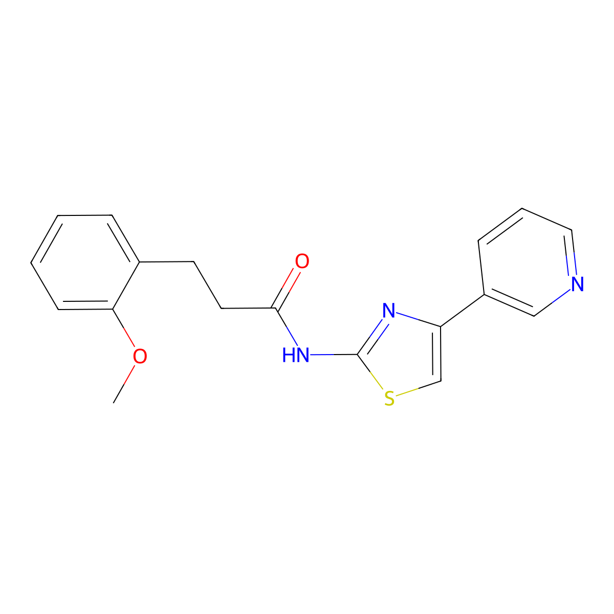 3-(2-methoxyphenyl)-N-(4-(pyridin-3-yl)thiazol-2-yl)propanamide molecular structure, CAS 1351703-50-8