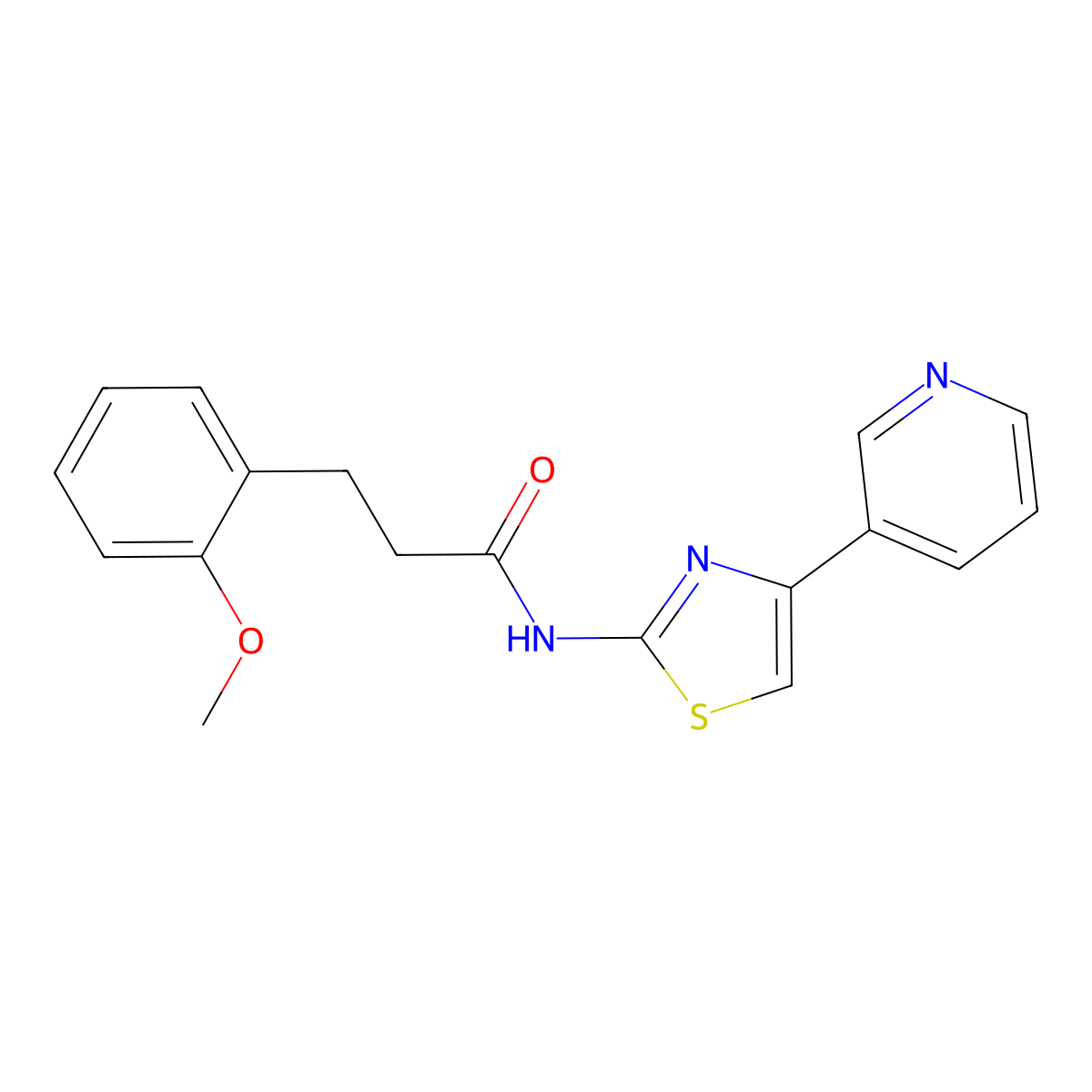 3-(2-methoxyphenyl)-N-(4-(pyridin-3-yl)thiazol-2-yl)propanamide molecular structure, CAS 1351703-50-8