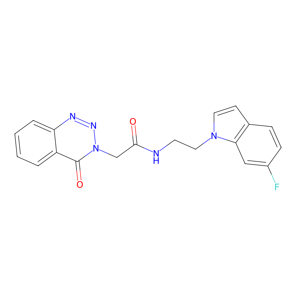 N-[2-(6-fluoro-1H-indol-1-yl)ethyl]-2-(4-oxo-1,2,3-benzotriazin-3(4H)-yl)acetamide molecular structure, CAS 1351703-61-1