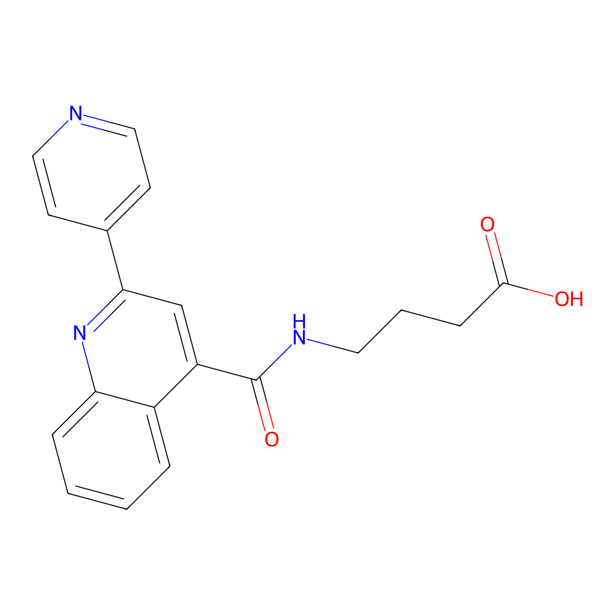 4-({[2-(Pyridin-4-yl)quinolin-4-yl]carbonyl}amino)butanoic acid molecular structure, CAS 1351703-65-5