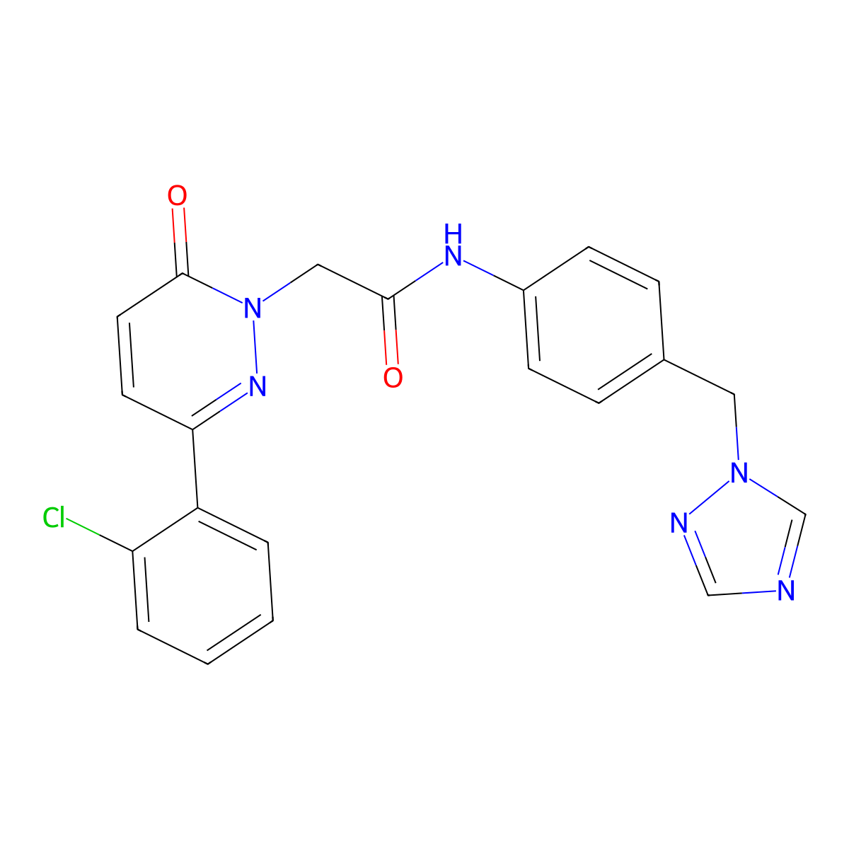 2-[3-(2-chlorophenyl)-6-oxopyridazin-1(6H)-yl]-N-[4-(1H-1,2,4-triazol-1-ylmethyl)phenyl]acetamide molecular structure, CAS 1351703-66-6