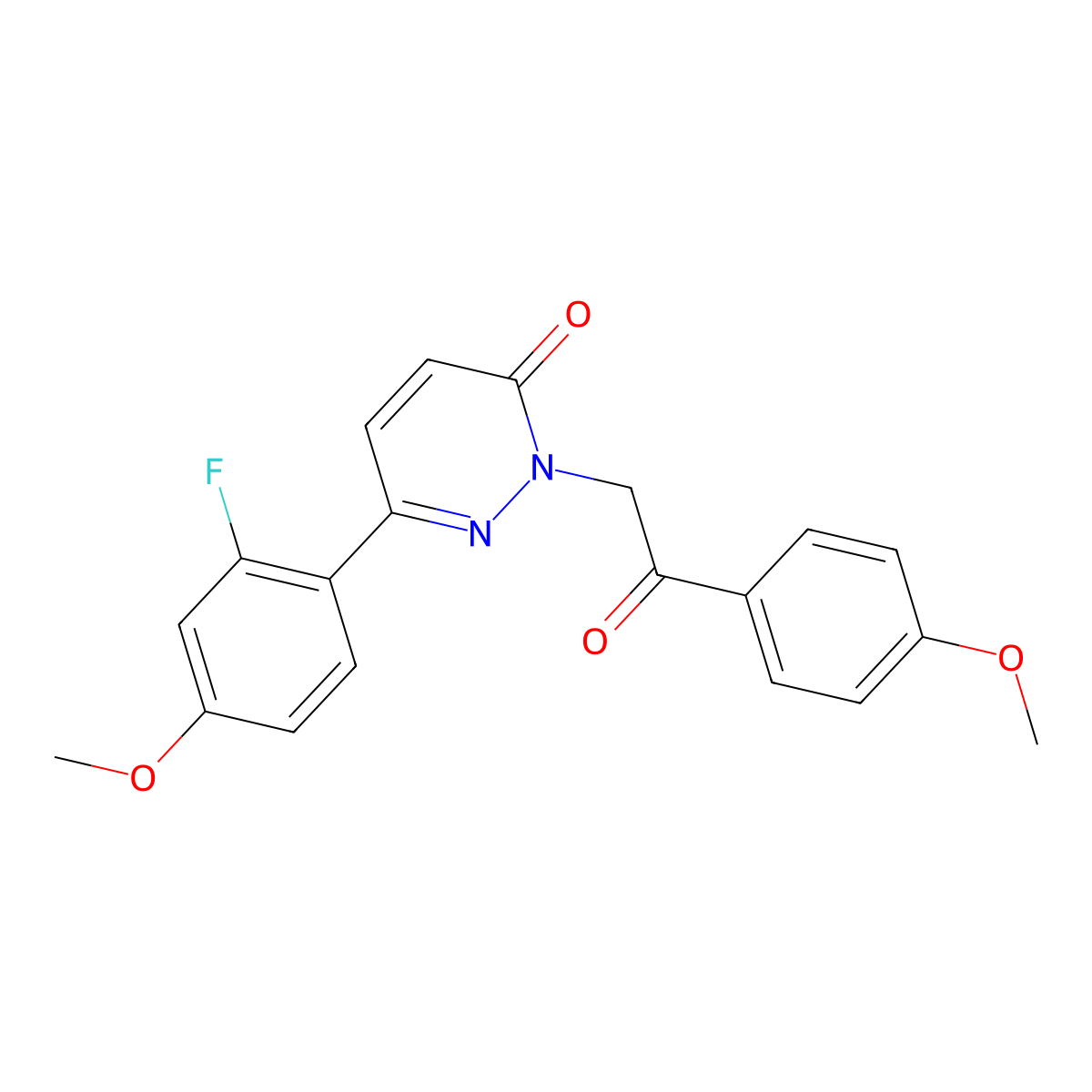 6-(2-fluoro-4-methoxyphenyl)-2-[2-(4-methoxyphenyl)-2-oxoethyl]-3(2H)-pyridazinone molecular structure, CAS 1351703-71-3