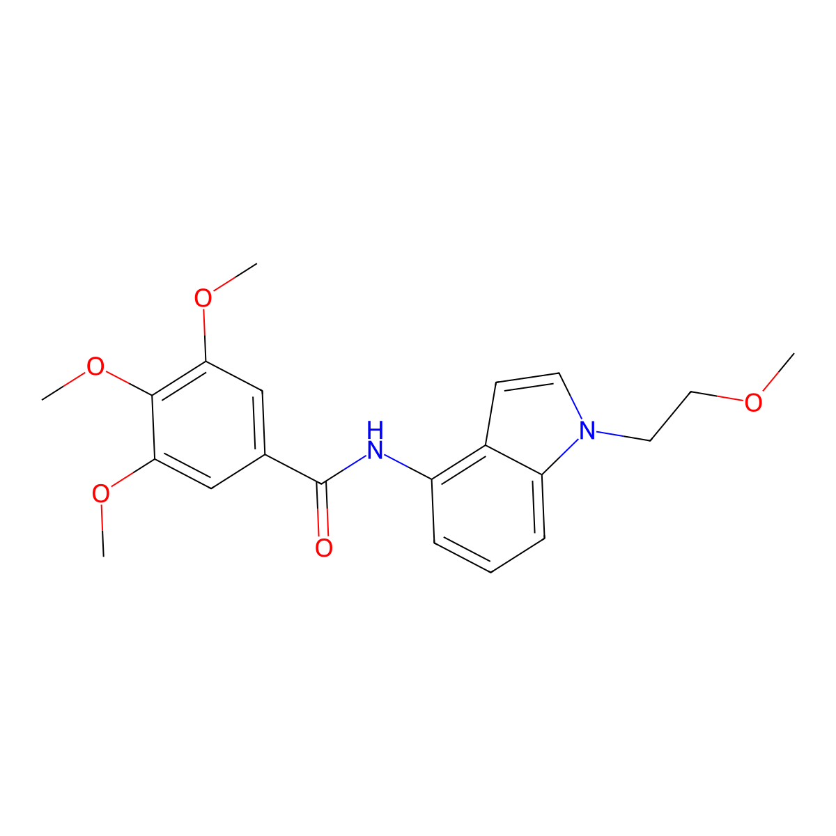 3,4,5-trimethoxy-N-[1-(2-methoxyethyl)-1H-indol-4-yl]benzamide molecular structure, CAS 1351703-73-5