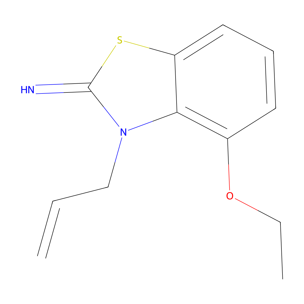 4-Ethoxy-3-(prop-2-en-1-yl)-2,3-dihydro-1,3-benzothiazol-2-imine molecular structure, CAS 1351755-11-7