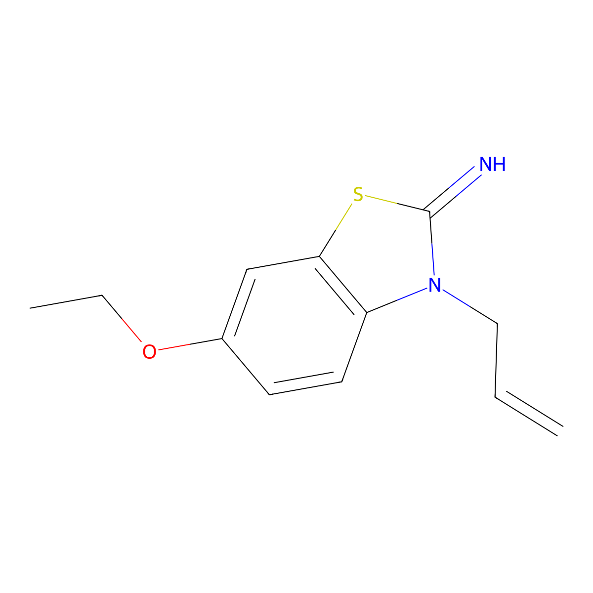 6-Ethoxy-3-(prop-2-en-1-yl)-2,3-dihydro-1,3-benzothiazol-2-imine molecular structure, CAS 1351755-39-9