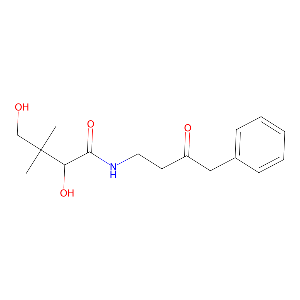 (2R)-2,4-dihydroxy-3,3-dimethyl-N-(3-oxo-4-phenylbutyl)butanamide molecular structure, CAS 1351758-37-6