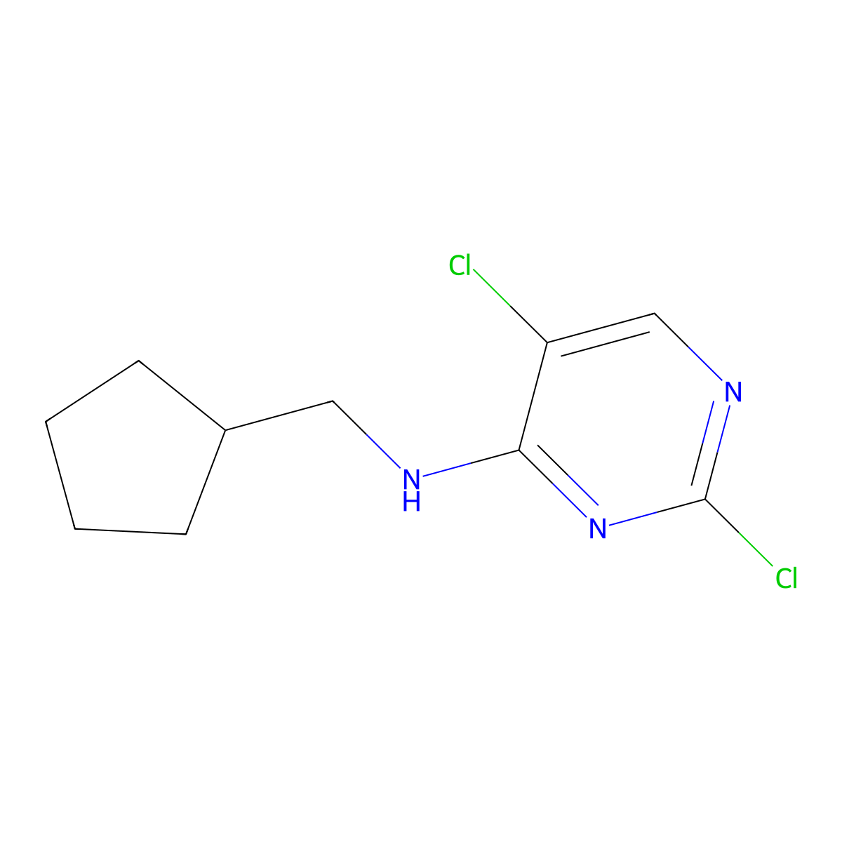 2,5-dichloro-N-(cyclopentylmethyl)pyrimidin-4-amine molecular structure, CAS 1351762-10-1