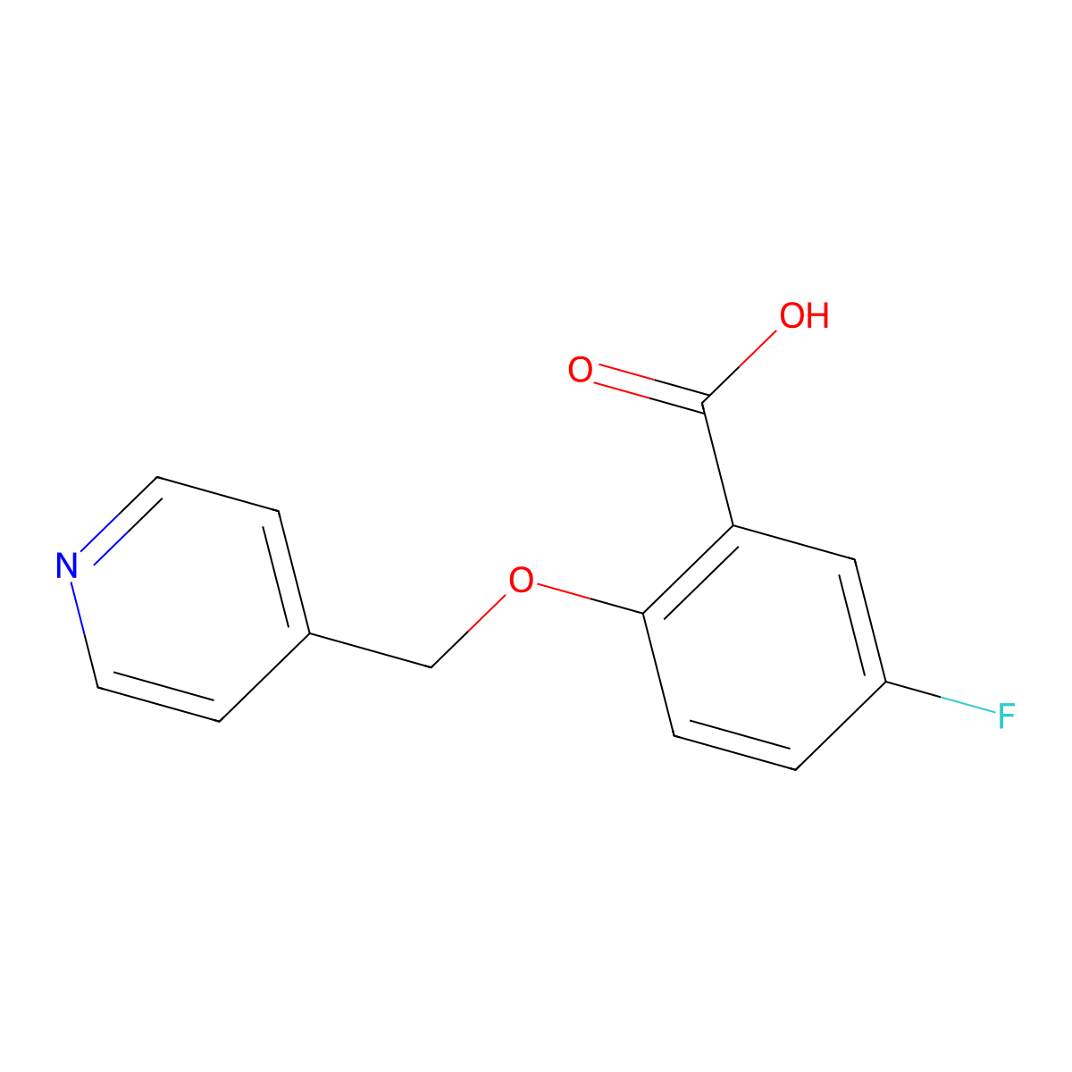 5-Fluoro-2-(pyridin-4-ylmethoxy)benzoic acid molecular structure, CAS 1351763-25-1
