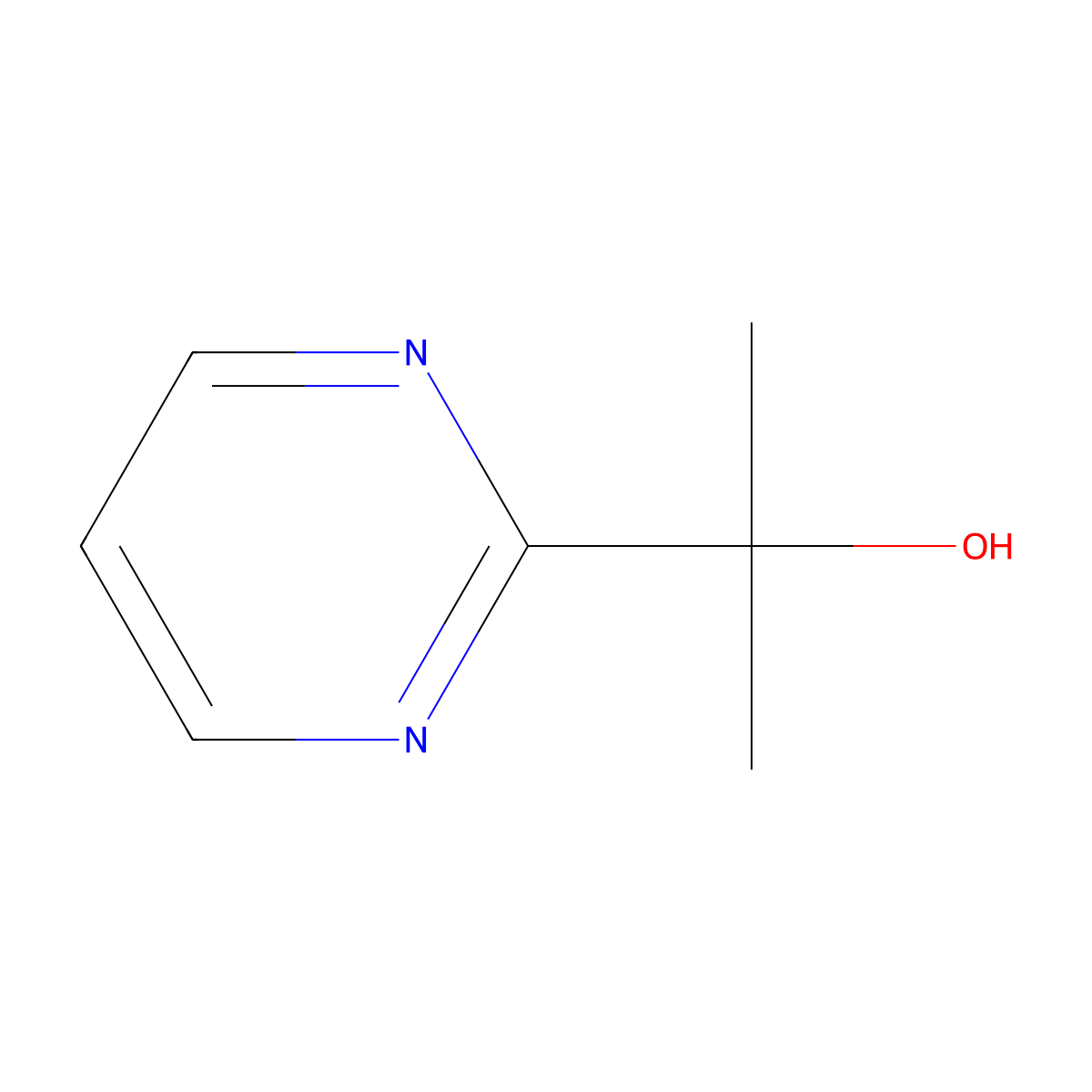 2-(Pyrimidin-2-yl)propan-2-ol molecular structure, CAS 1351763-57-9