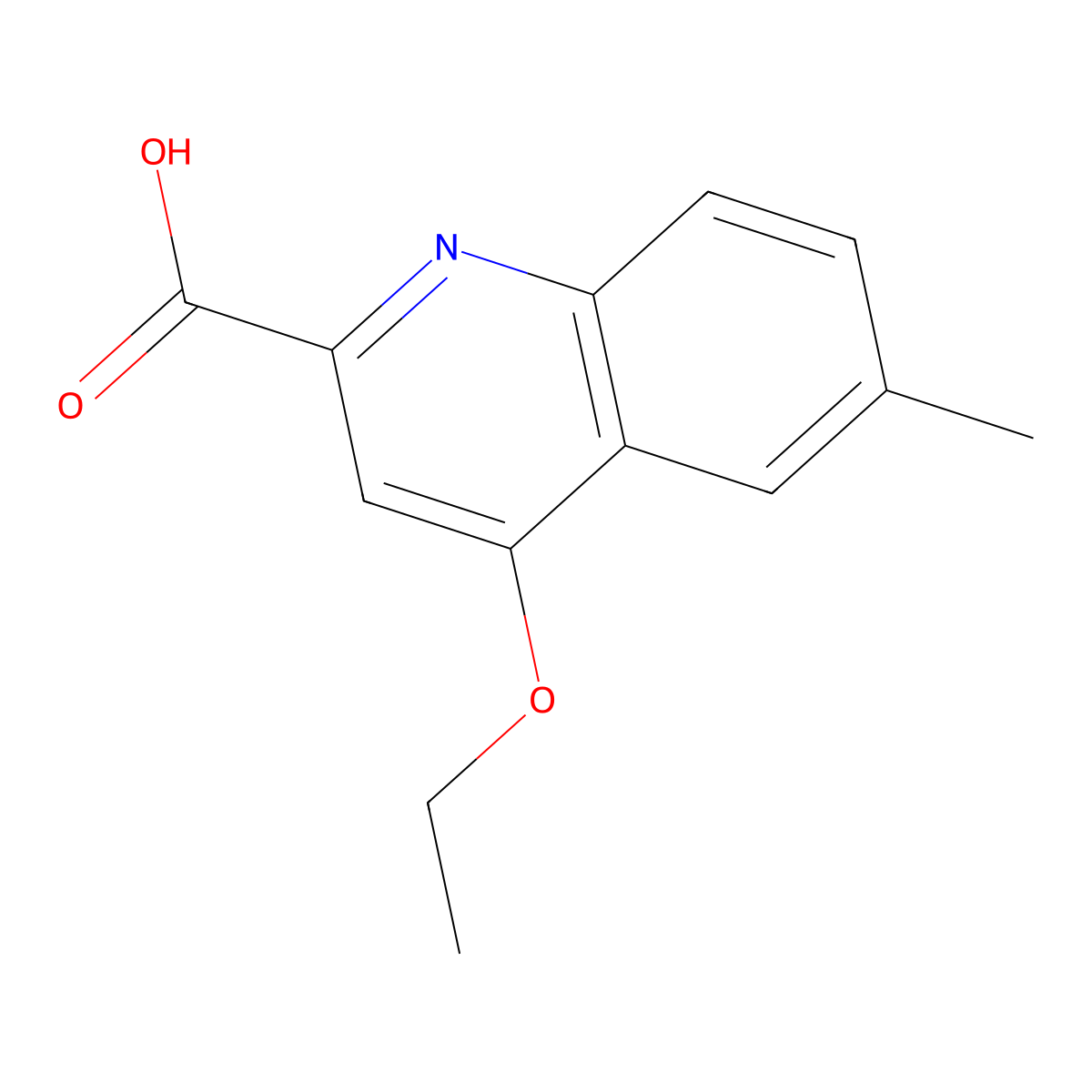 4-Ethoxy-6-methylquinoline-2-carboxylic acid molecular structure, CAS 1351771-17-9