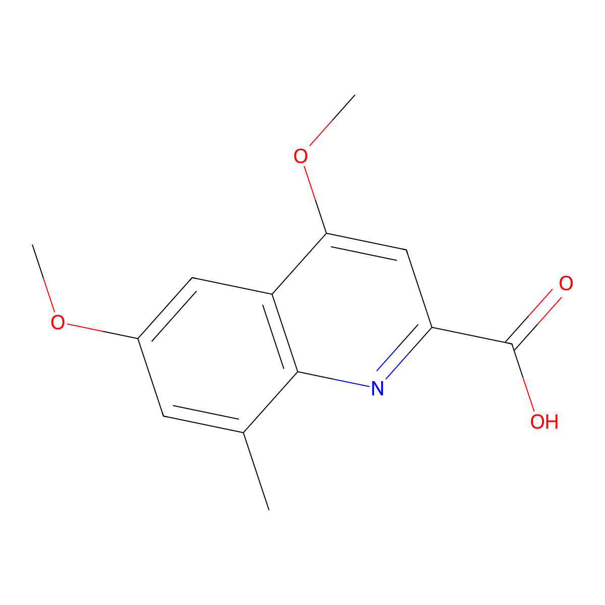 4,6-Dimethoxy-8-methylquinoline-2-carboxylic acid molecular structure, CAS 1351771-19-1