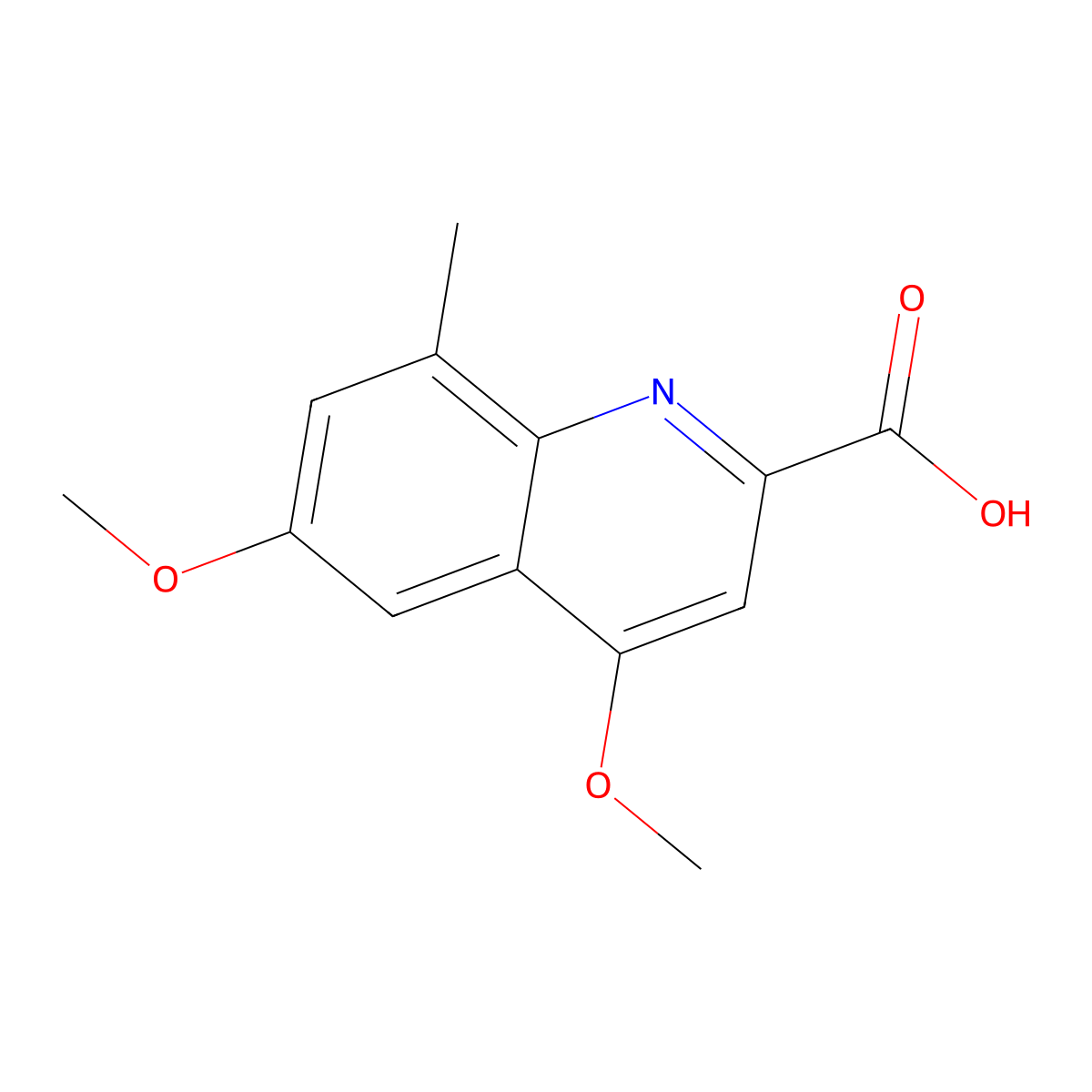 4,6-Dimethoxy-8-methylquinoline-2-carboxylic acid molecular structure, CAS 1351771-19-1