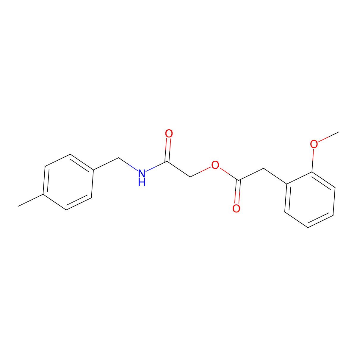 {[(4-Methylphenyl)methyl]carbamoyl}methyl 2-(2-methoxyphenyl)acetate molecular structure, CAS 1351771-57-7