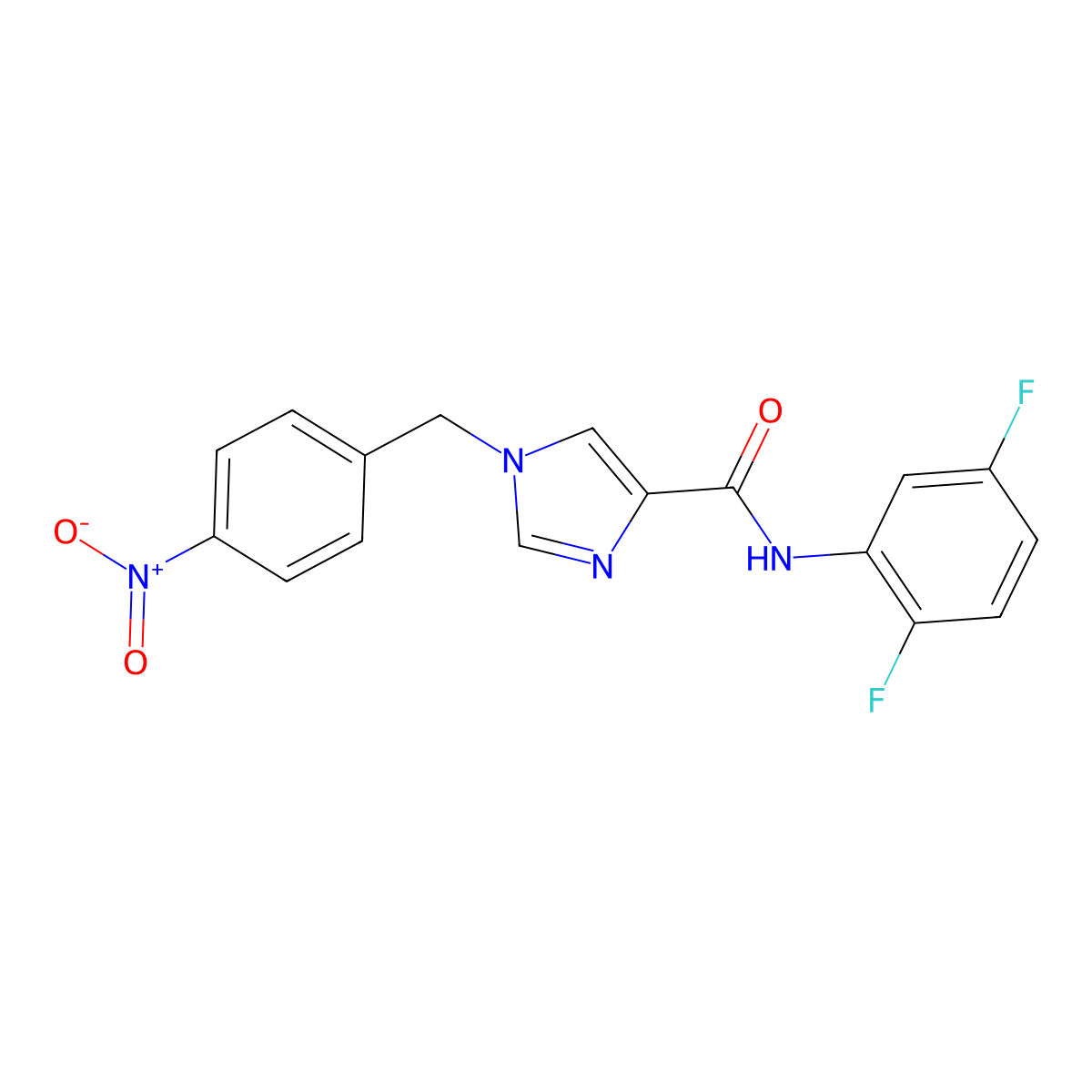 N-(2,5-difluorophenyl)-1-(4-nitrobenzyl)-1H-imidazole-4-carboxamide molecular structure, CAS 1351771-64-6