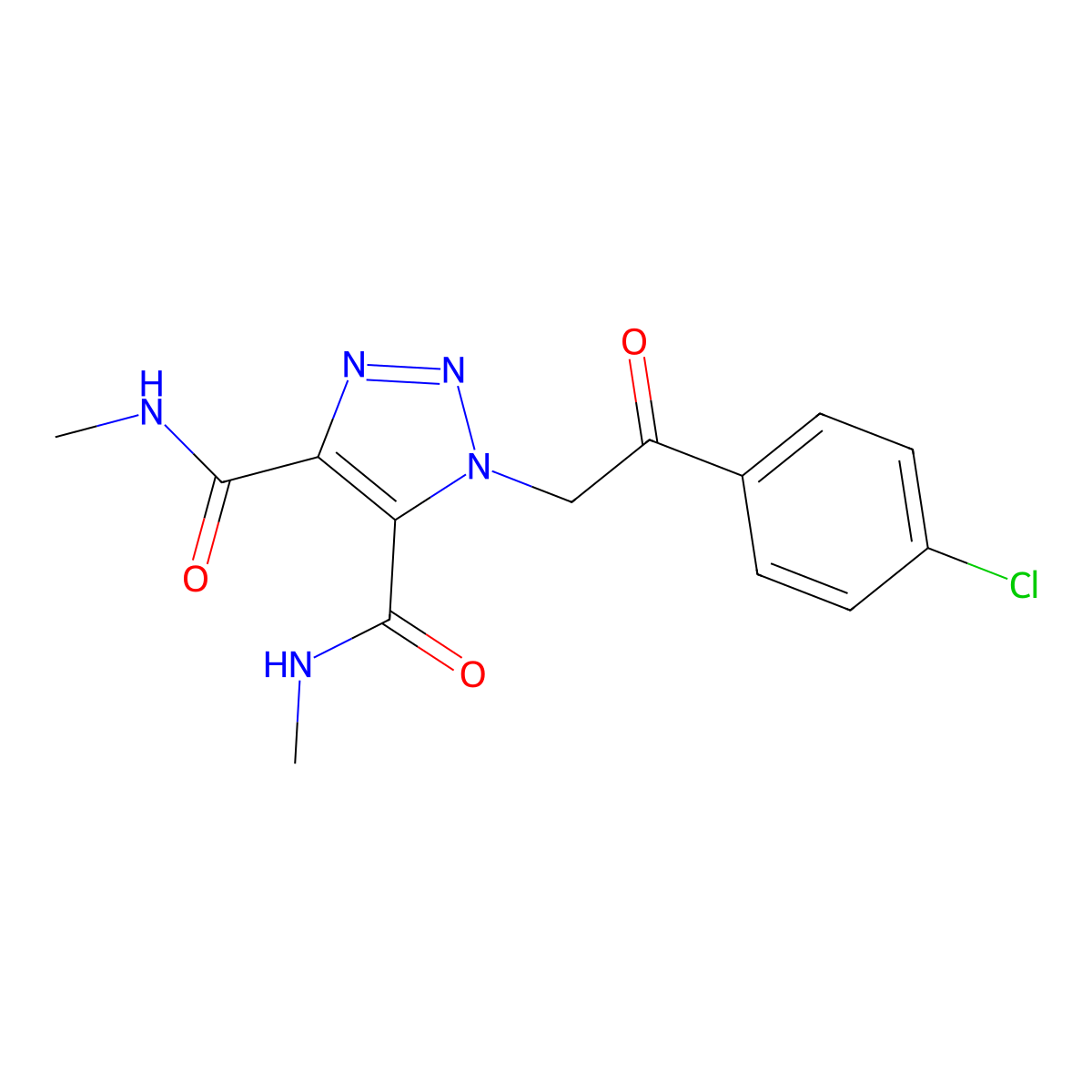 1-[2-(4-chlorophenyl)-2-oxoethyl]-N,N'-dimethyl-1H-1,2,3-triazole-4,5-dicarboxamide molecular structure, CAS 1351772-48-9