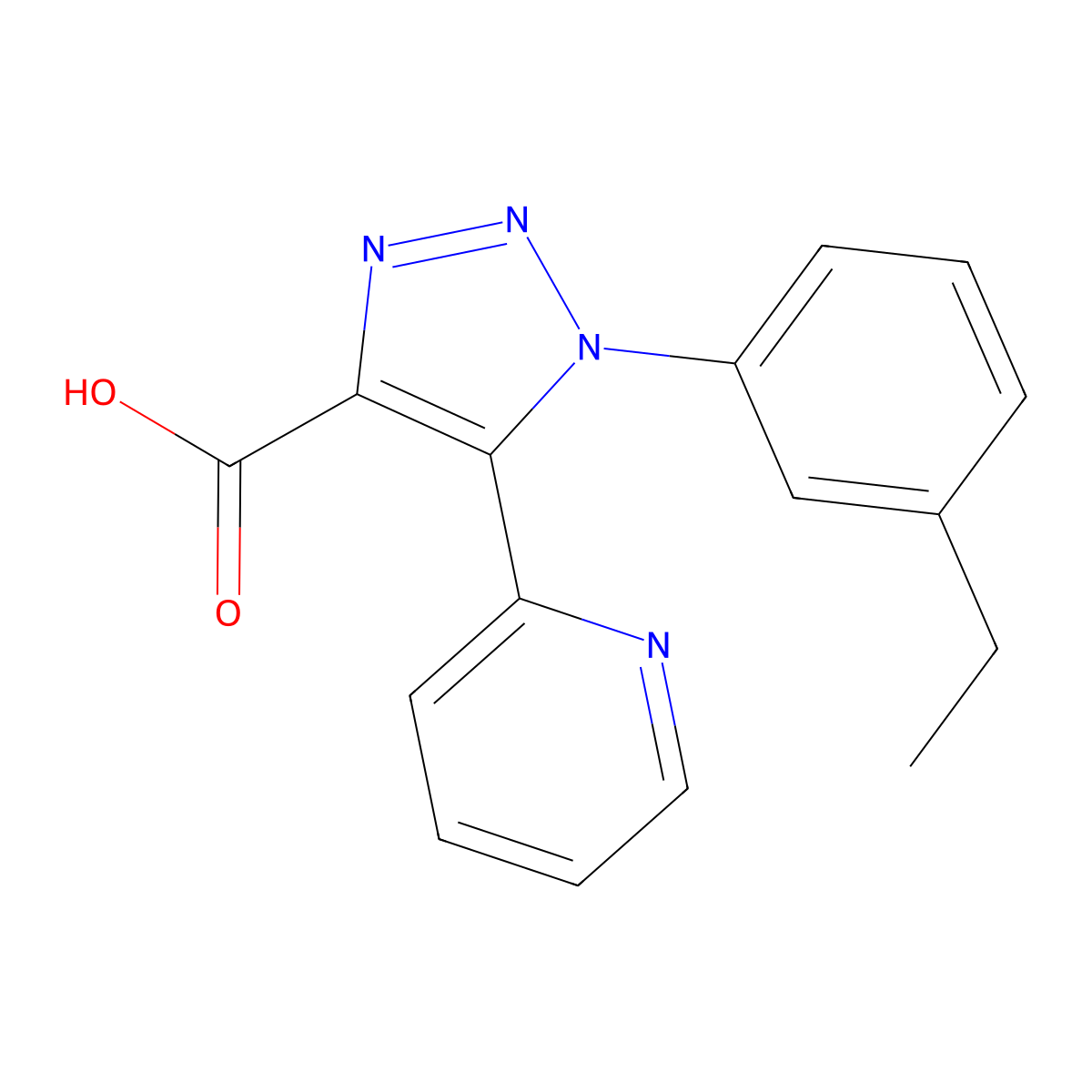 1-(3-ethylphenyl)-5-(pyridin-2-yl)-1H-1,2,3-triazole-4-carboxylic acid molecular structure, CAS 1351779-49-1