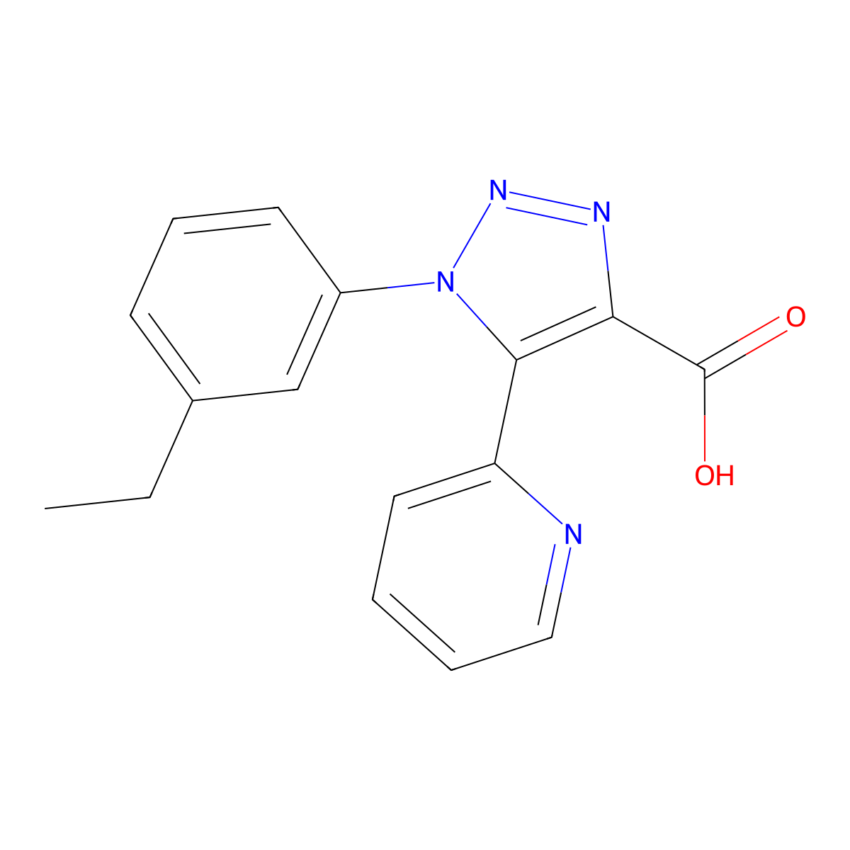 1-(3-ethylphenyl)-5-(pyridin-2-yl)-1H-1,2,3-triazole-4-carboxylic acid molecular structure, CAS 1351779-49-1