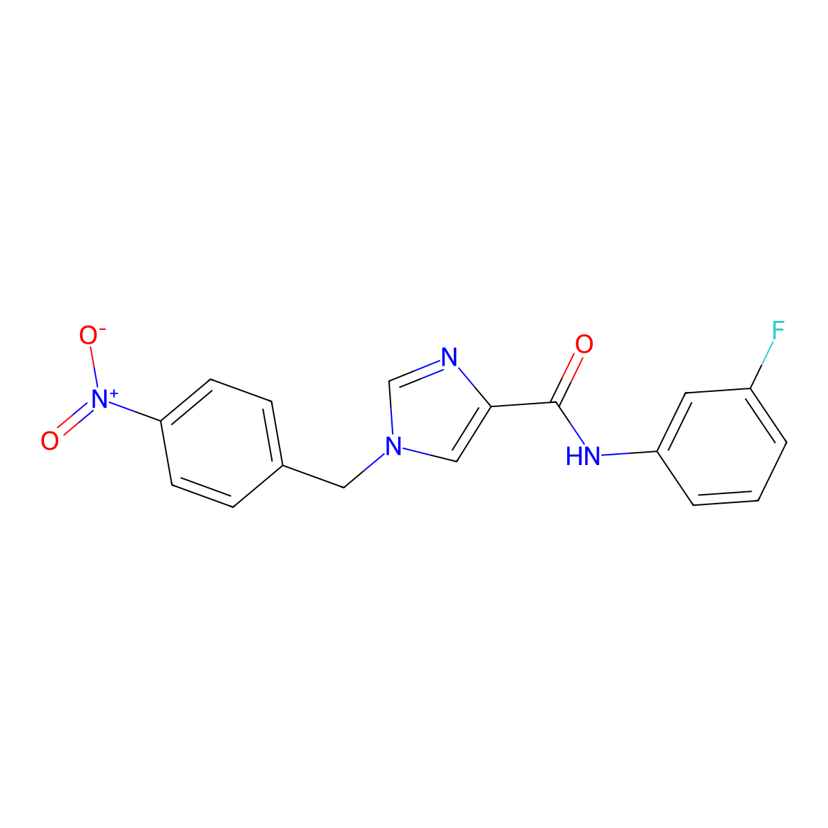 N-(3-fluorophenyl)-1-(4-nitrobenzyl)-1H-imidazole-4-carboxamide molecular structure, CAS 1351780-12-5