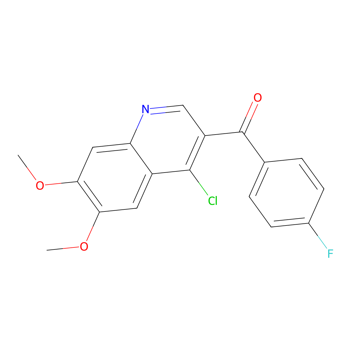 (4-Chloro-6,7-dimethoxyquinolin-3-yl)(4-fluorophenyl)methanone molecular structure, CAS 1351780-15-8