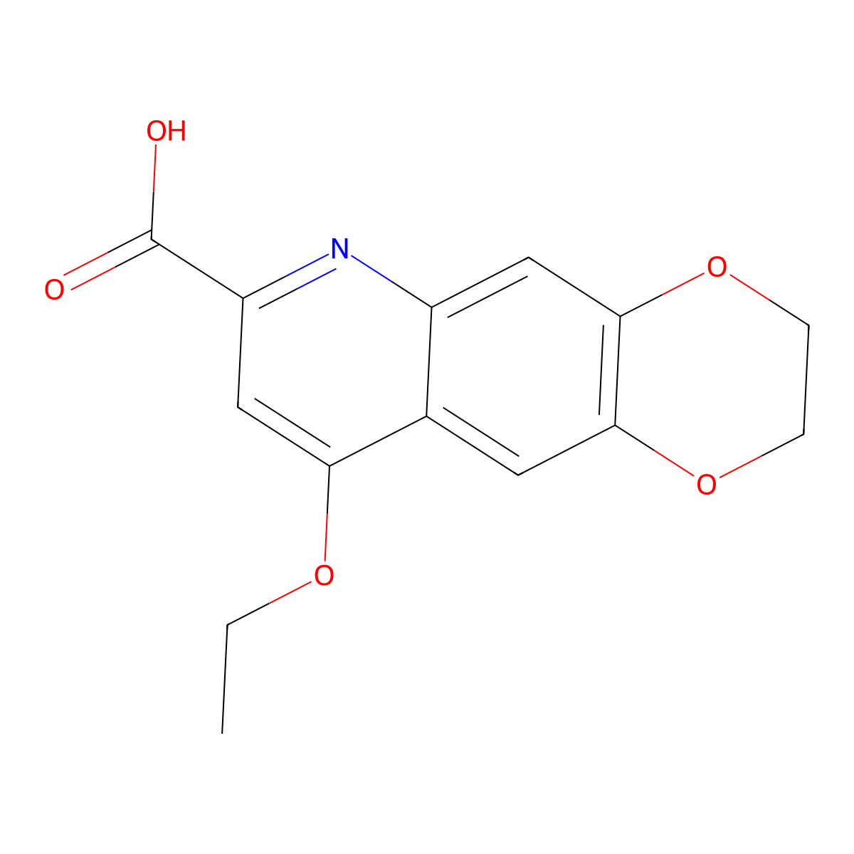 9-Ethoxy-2,3-dihydro[1,4]dioxino[2,3-g]quinoline-7-carboxylic acid molecular structure, CAS 1351780-19-2