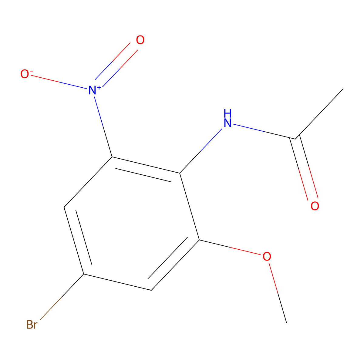 N-(4-bromo-2-methoxy-6-nitrophenyl)acetamide molecular structure, CAS 1351780-67-0