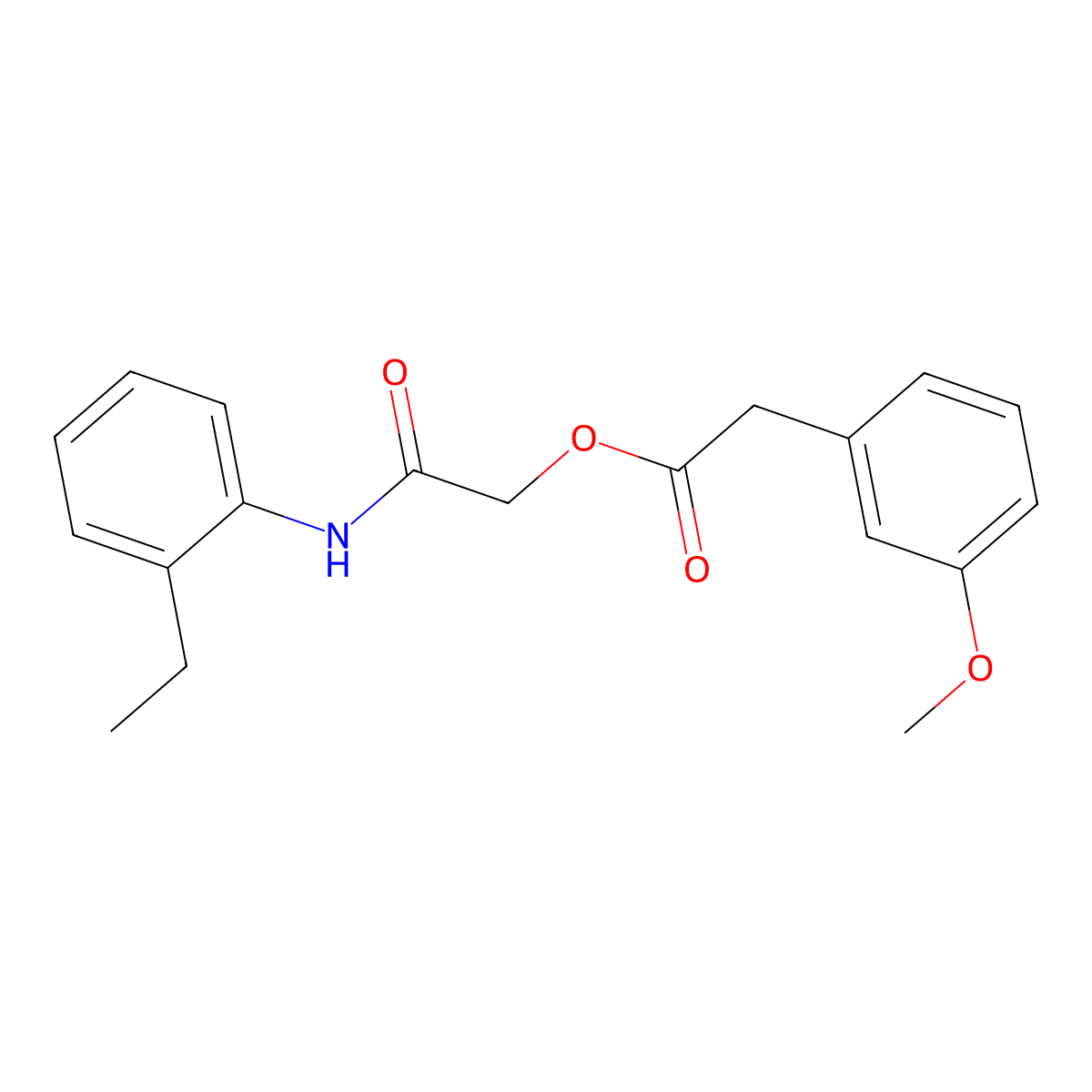 2-[(2-Ethylphenyl)amino]-2-oxoethyl (3-methoxyphenyl)acetate molecular structure, CAS 1351781-36-6