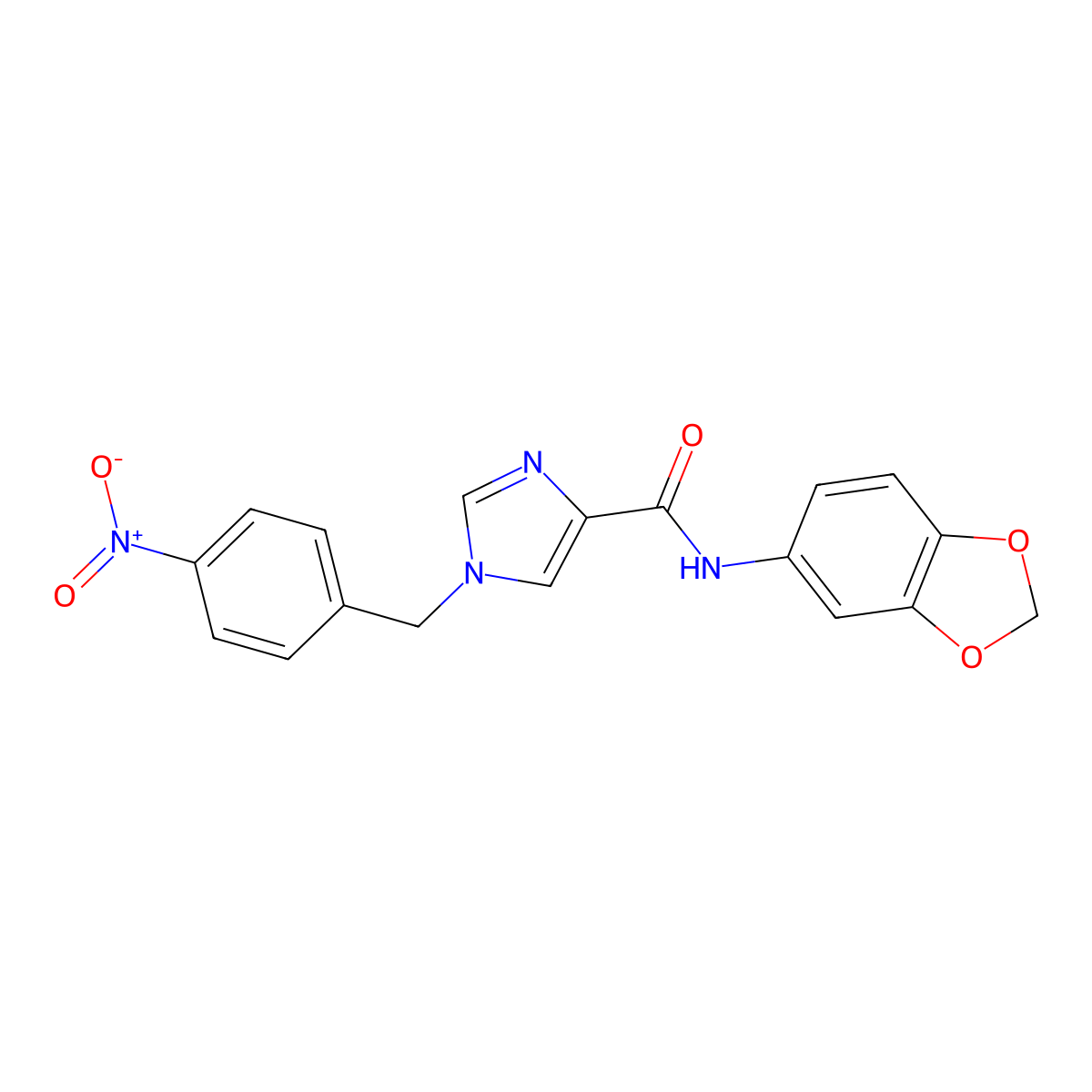 N-1,3-benzodioxol-5-yl-1-(4-nitrobenzyl)-1H-imidazole-4-carboxamide molecular structure, CAS 1351788-43-6