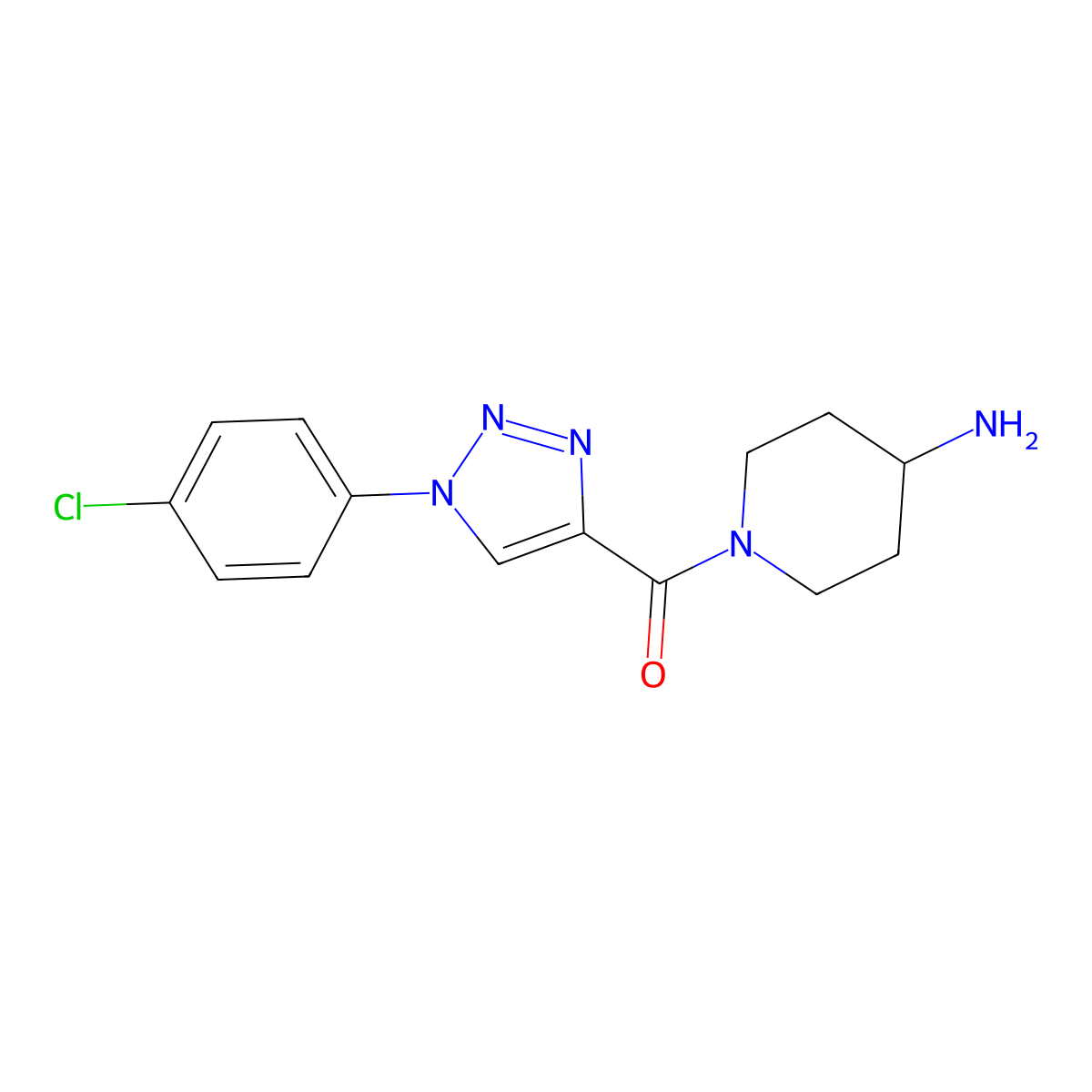 (4-Aminopiperidin-1-yl)(1-(4-chlorophenyl)-1H-1,2,3-triazol-4-yl)methanone molecular structure, CAS 1351788-71-0