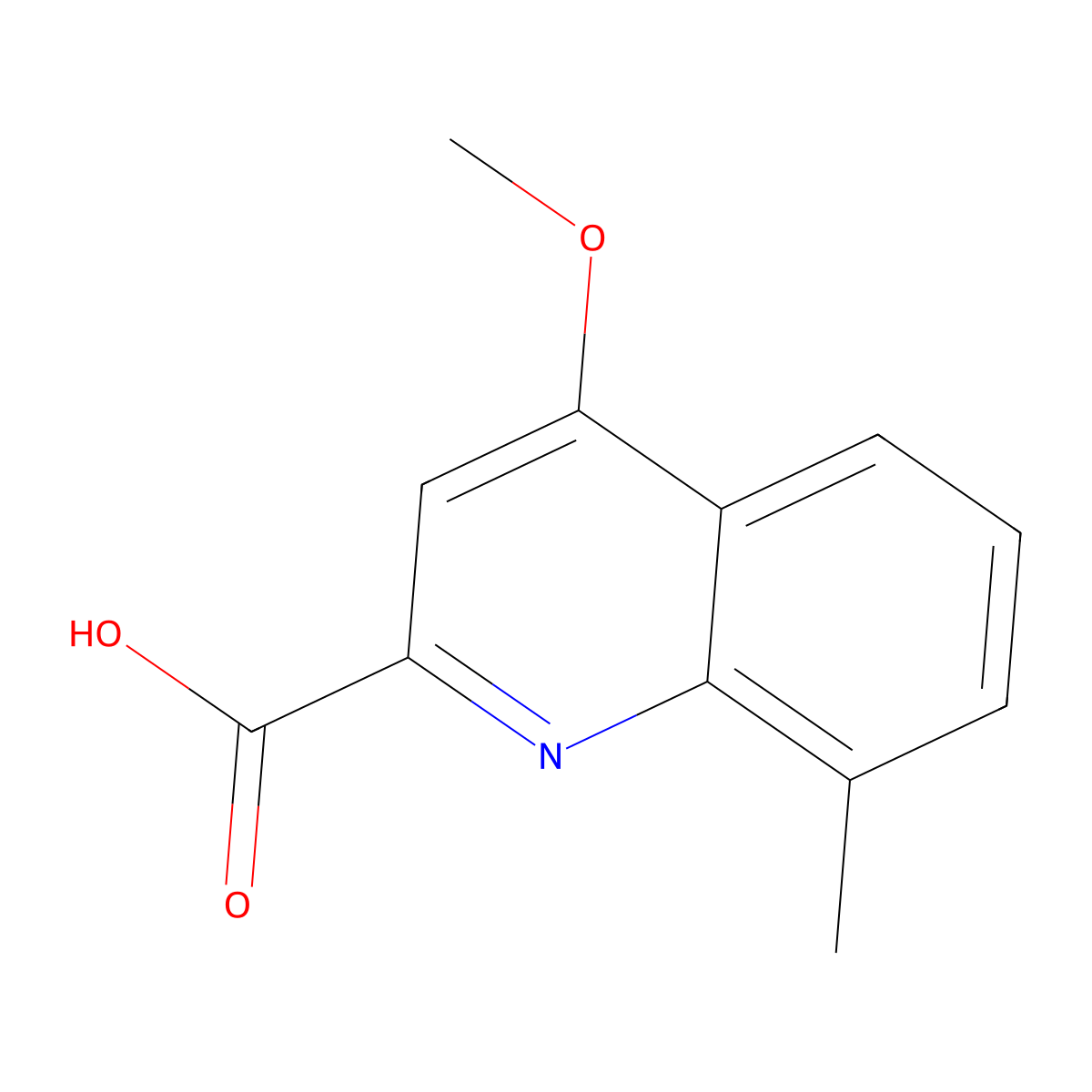4-Methoxy-8-methylquinoline-2-carboxylic acid molecular structure, CAS 1351792-69-2