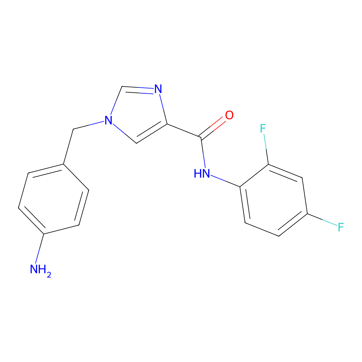 1-(4-aminobenzyl)-N-(2,4-difluorophenyl)-1H-imidazole-4-carboxamide molecular structure, CAS 1351792-76-1