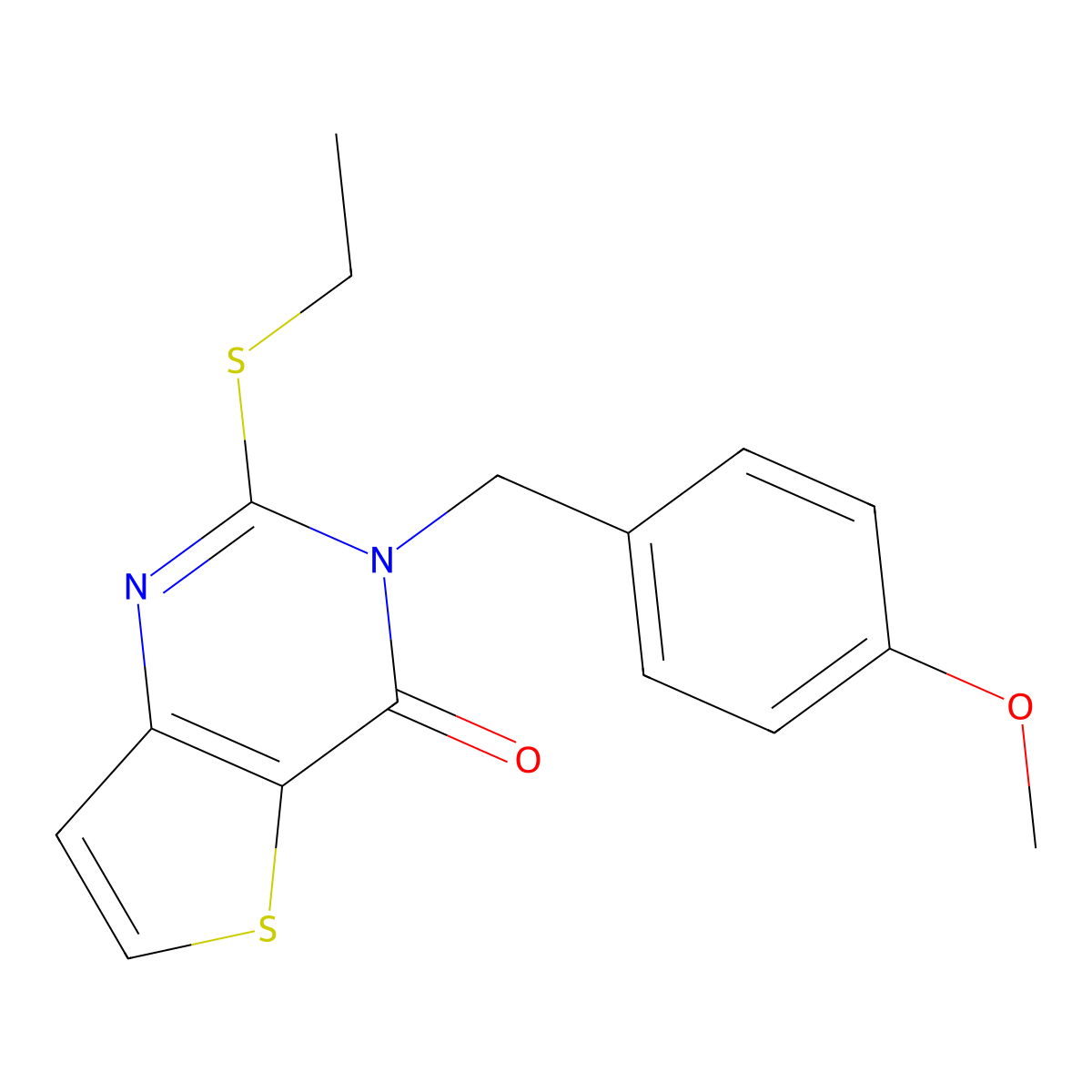 2-(ethylsulfanyl)-3-[(4-methoxyphenyl)methyl]-3H,4H-thieno[3,2-d]pyrimidin-4-one molecular structure, CAS 1351793-63-9