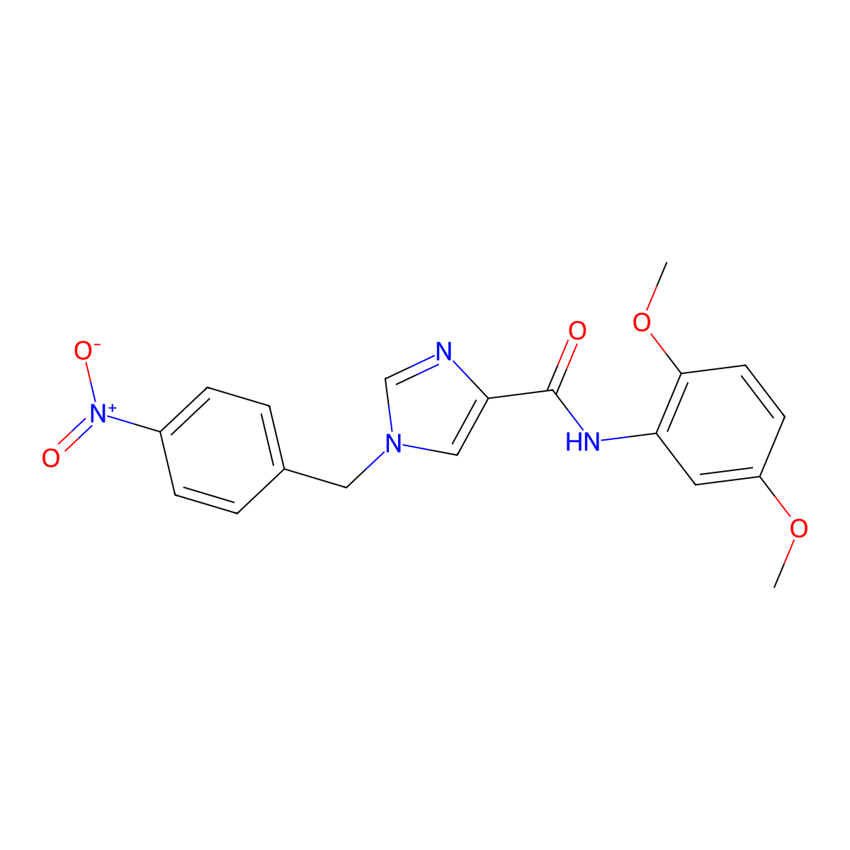 N-(2,5-dimethoxyphenyl)-1-(4-nitrobenzyl)-1H-imidazole-4-carboxamide molecular structure, CAS 1351793-76-4