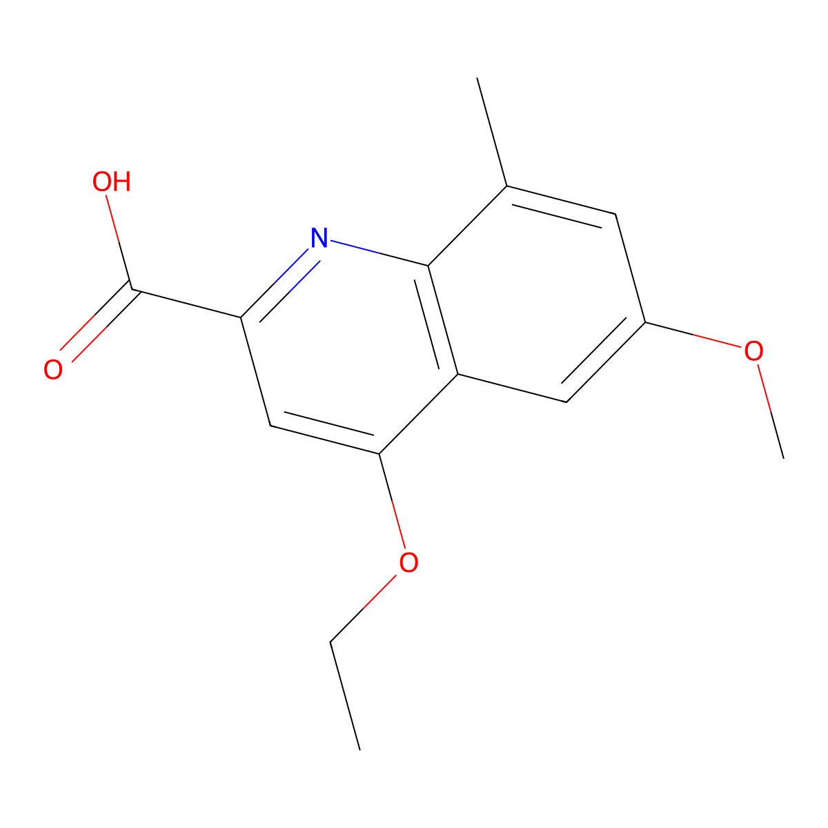 4-Ethoxy-6-methoxy-8-methylquinoline-2-carboxylic acid molecular structure, CAS 1351793-97-9