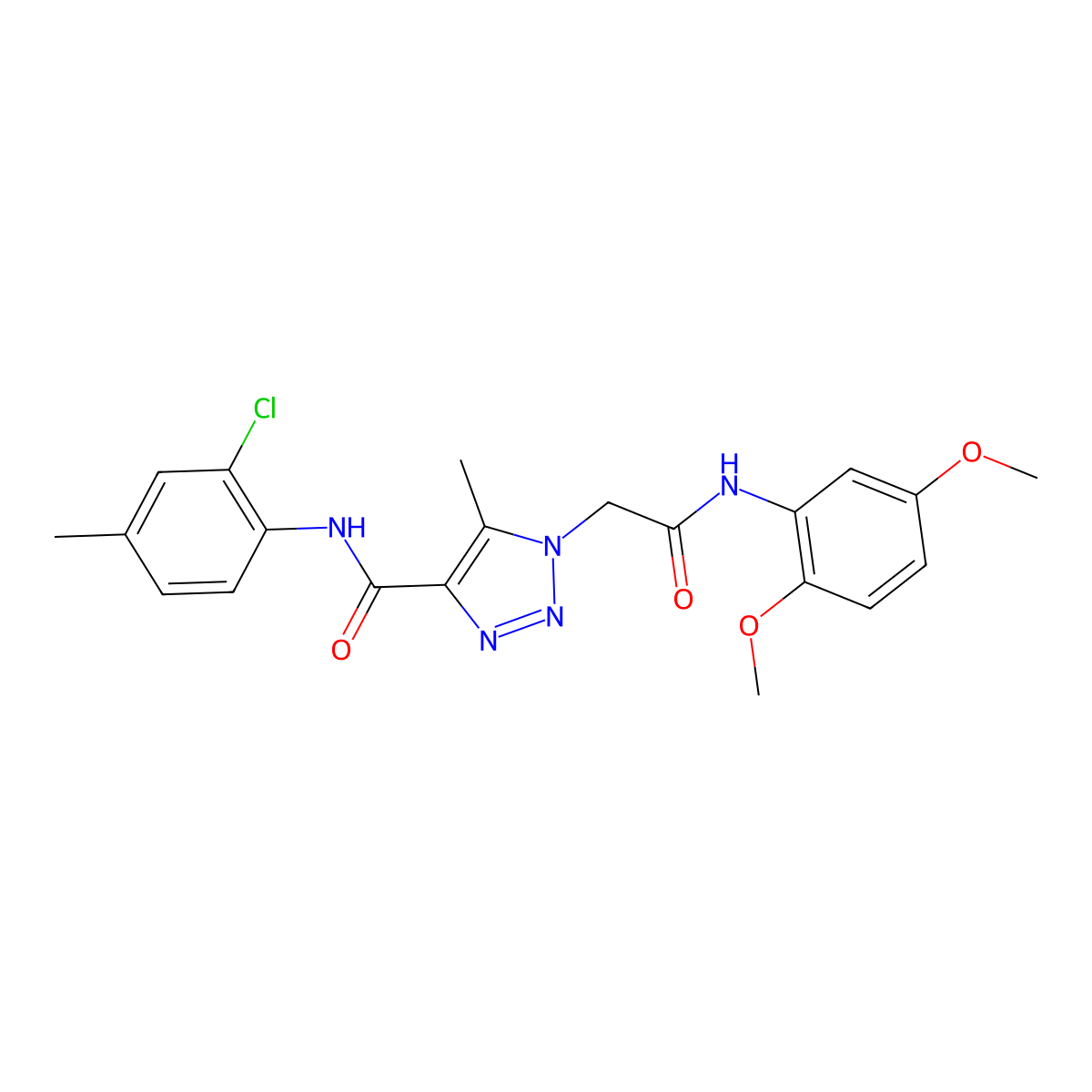 1H-1,2,3-Triazole-1-acetamide, 4-[[(2-chloro-4-methylphenyl)amino]carbonyl]-N-(2,5-dimethoxyphenyl)-5-methyl- molecular structure, CAS 1351793-98-0