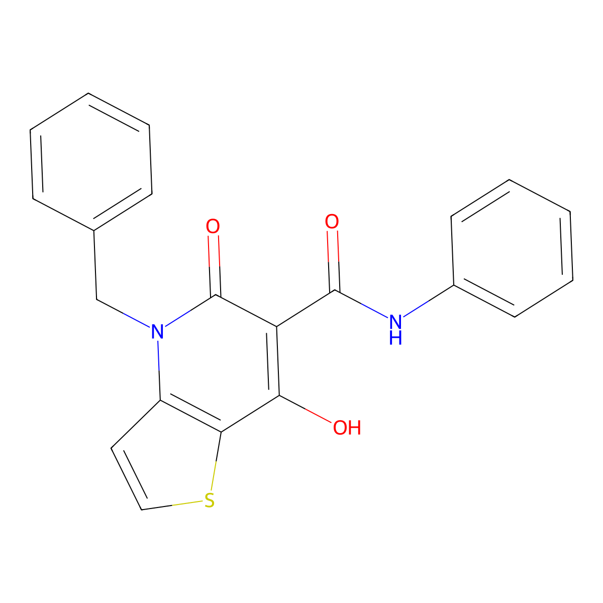 4-benzyl-7-hydroxy-5-oxo-N-phenyl-4H,5H-thieno[3,2-b]pyridine-6-carboxamide molecular structure, CAS 1351794-39-2
