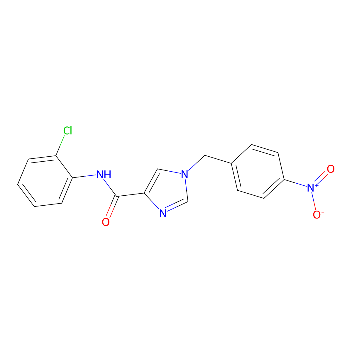 N-(2-chlorophenyl)-1-(4-nitrobenzyl)-1H-imidazole-4-carboxamide molecular structure, CAS 1351799-52-4