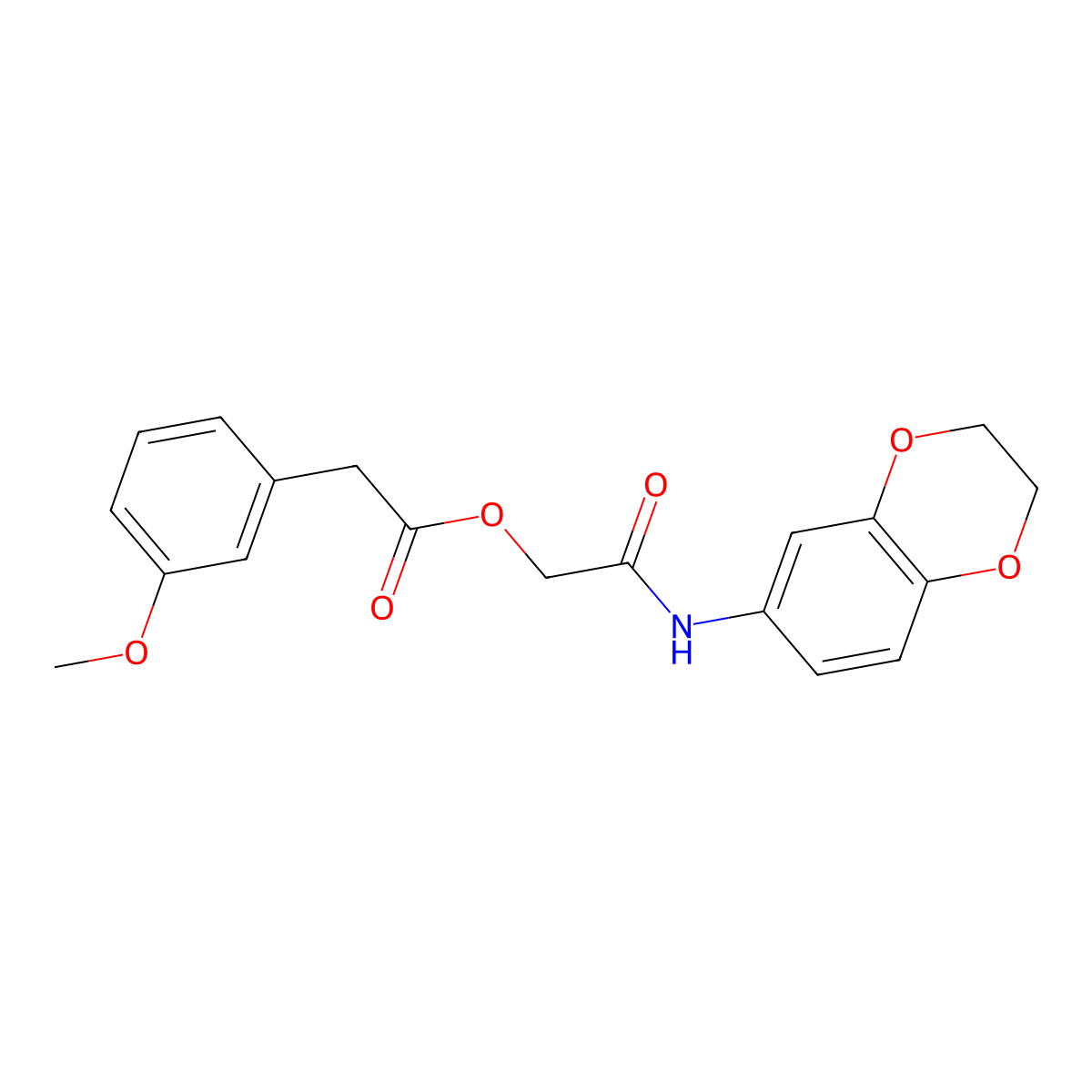 2-(2,3-Dihydro-1,4-benzodioxin-6-ylamino)-2-oxoethyl (3-methoxyphenyl)acetate molecular structure, CAS 1351800-92-4