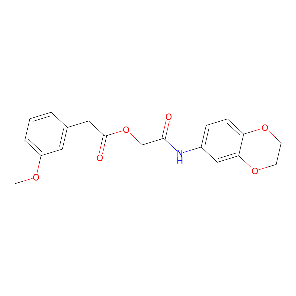 2-(2,3-Dihydro-1,4-benzodioxin-6-ylamino)-2-oxoethyl (3-methoxyphenyl)acetate molecular structure, CAS 1351800-92-4